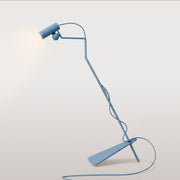 Lampada da terra inclinabile con faretto magnetico orientabile e spina UK - Mario Tubo - Blu