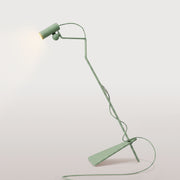 Tilting floor lamp with adjustable magnetic Spotlight and UK Plug - Mario Tube - Green