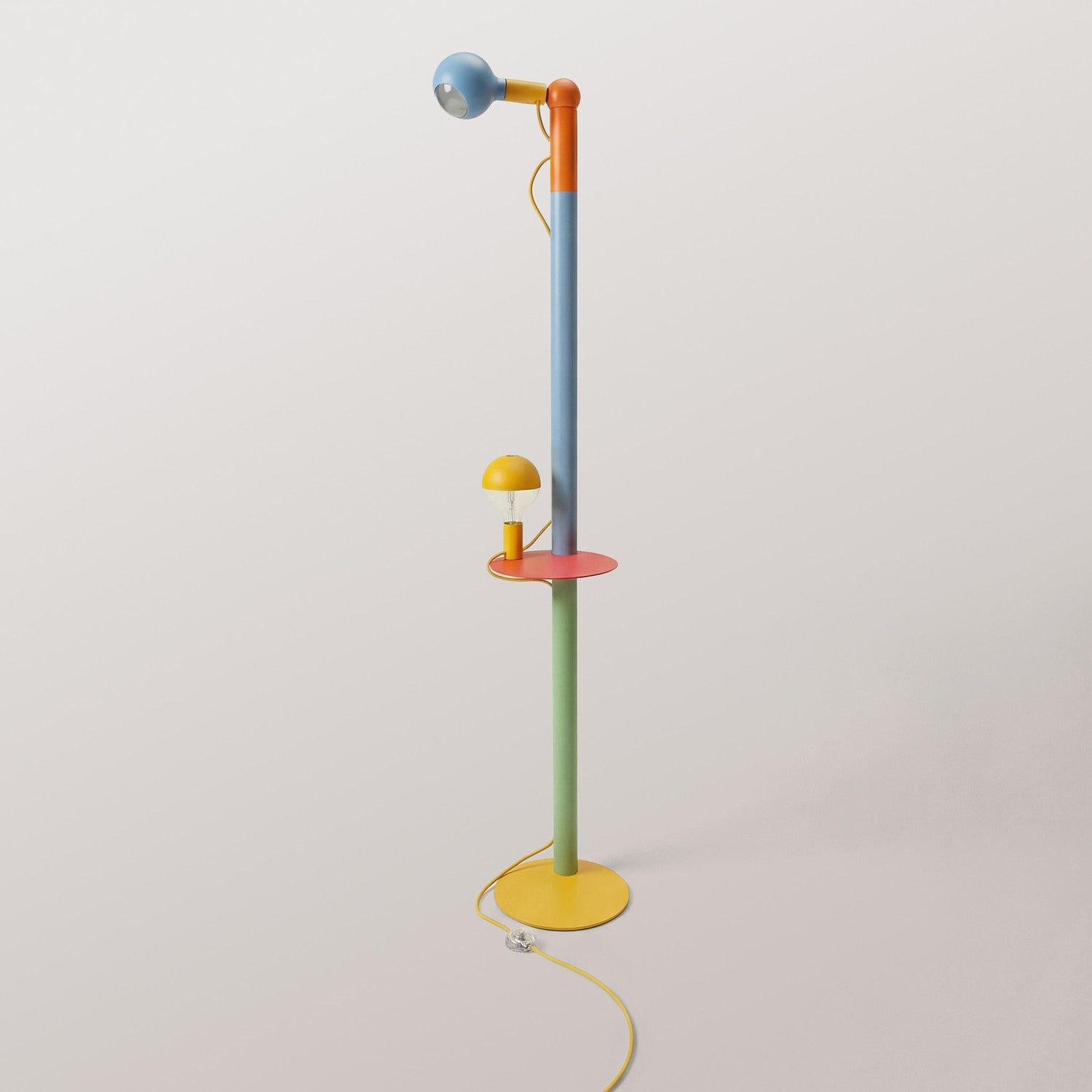 Rocco XXL - Multicolor floor lamp with UK plug and Maria and Camo light bulb