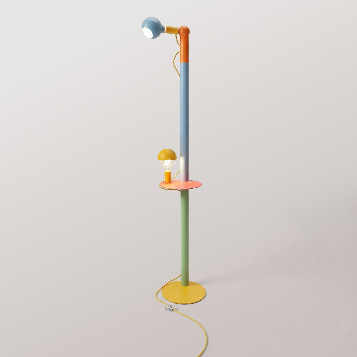 Rocco XXL - Multicolor floor lamp with UK plug and Maria and Camo light bulb