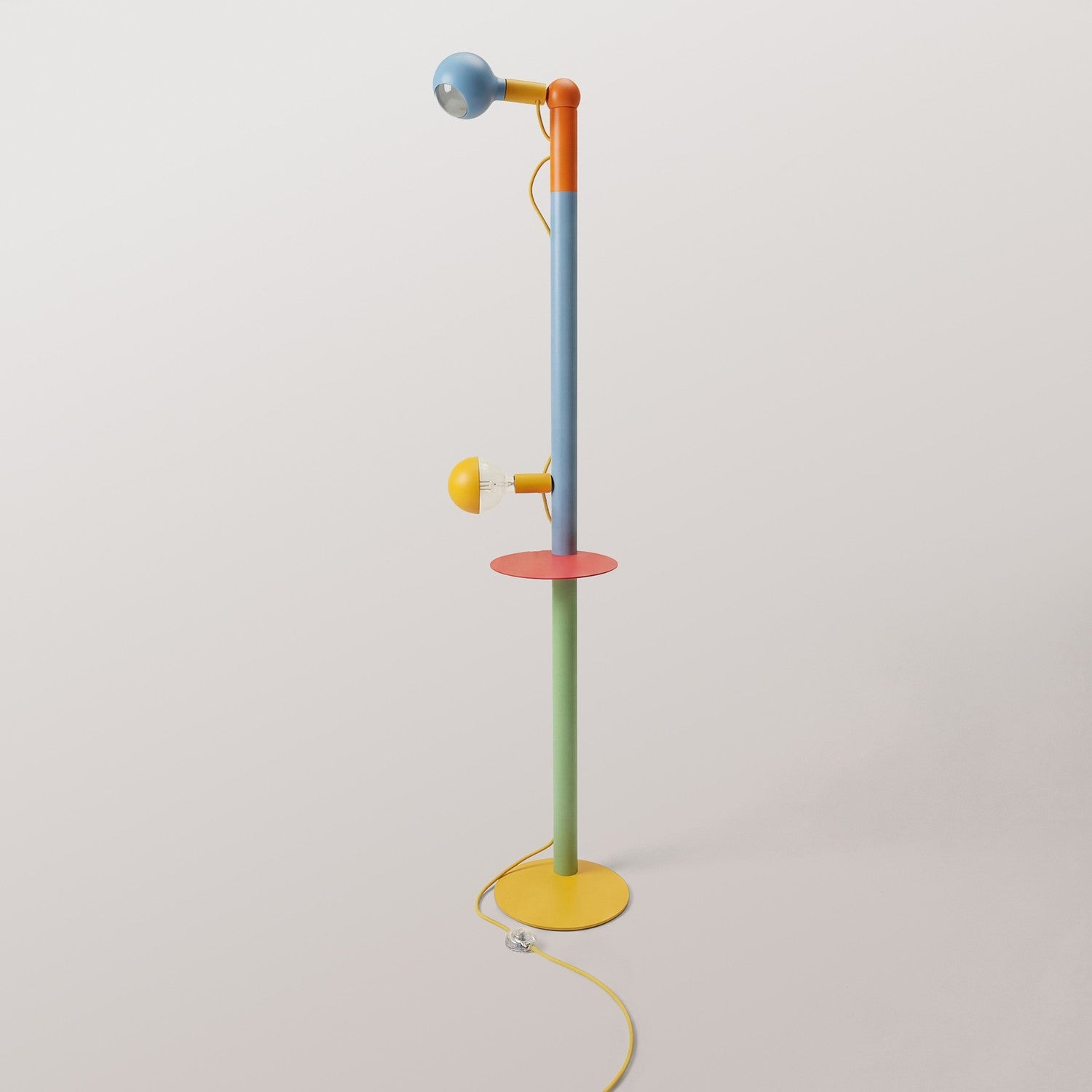 Rocco XXL - Multicolor floor lamp with UK plug and Maria and Camo light bulb