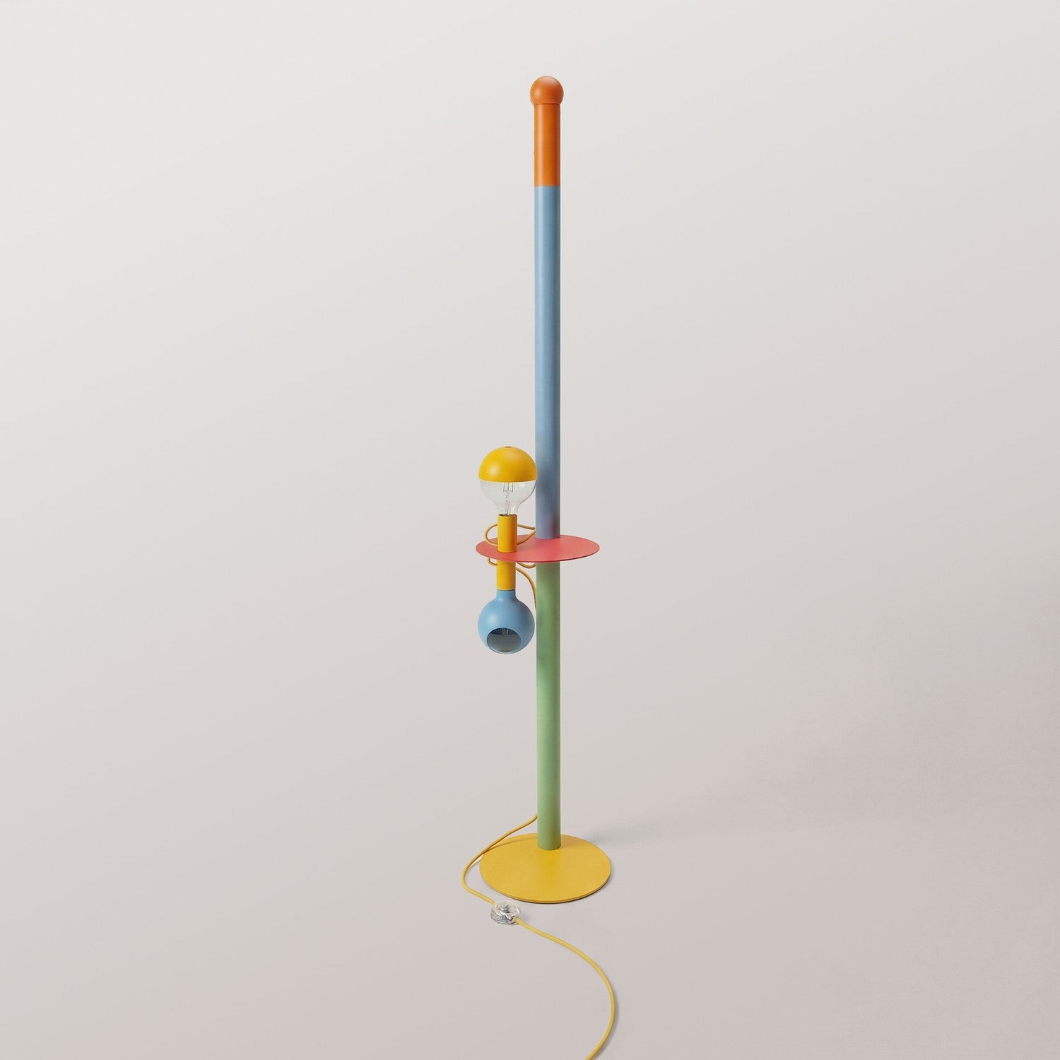 Rocco XXL - Multicolor floor lamp with UK plug and Maria and Camo light bulb