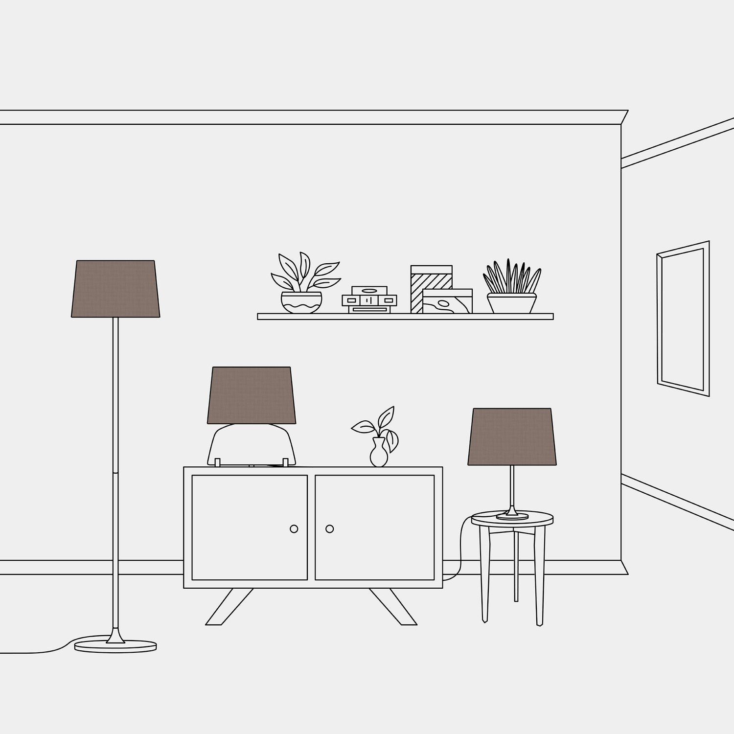 Paralume Athena con attacco E27 per lampada da tavolo o da terra - Made in Italy - Camelot Marrone