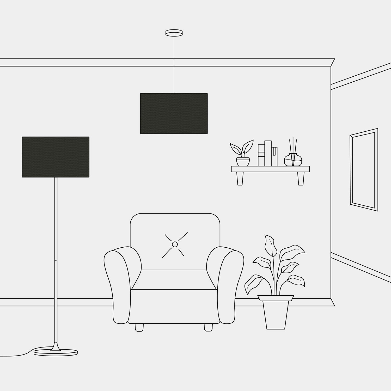 Paralume Cilindro XL in tessuto con attacco E27 - Made in Italy - Nero/Oro