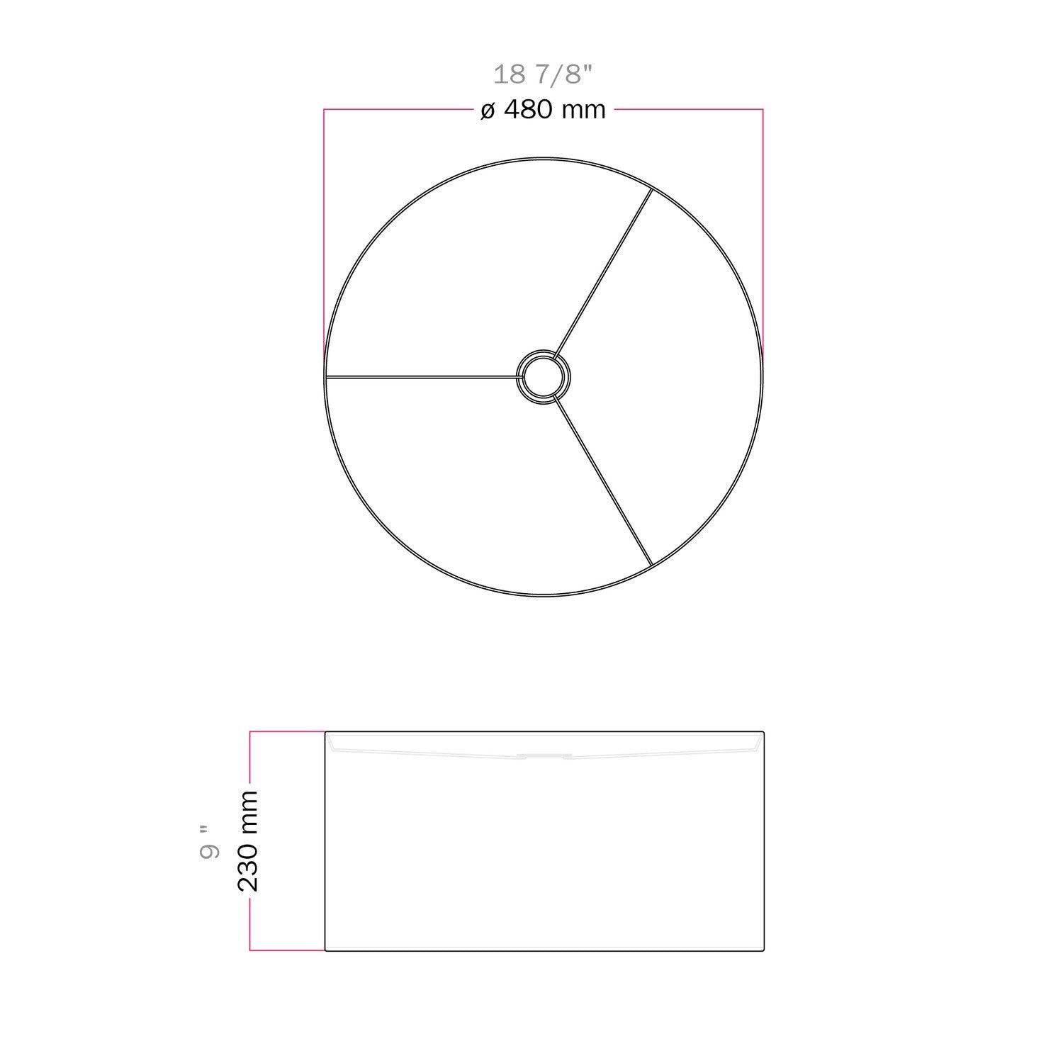 Paralume Cilindro XL in tessuto con attacco E27 - Made in Italy - Teletta Mandarino
