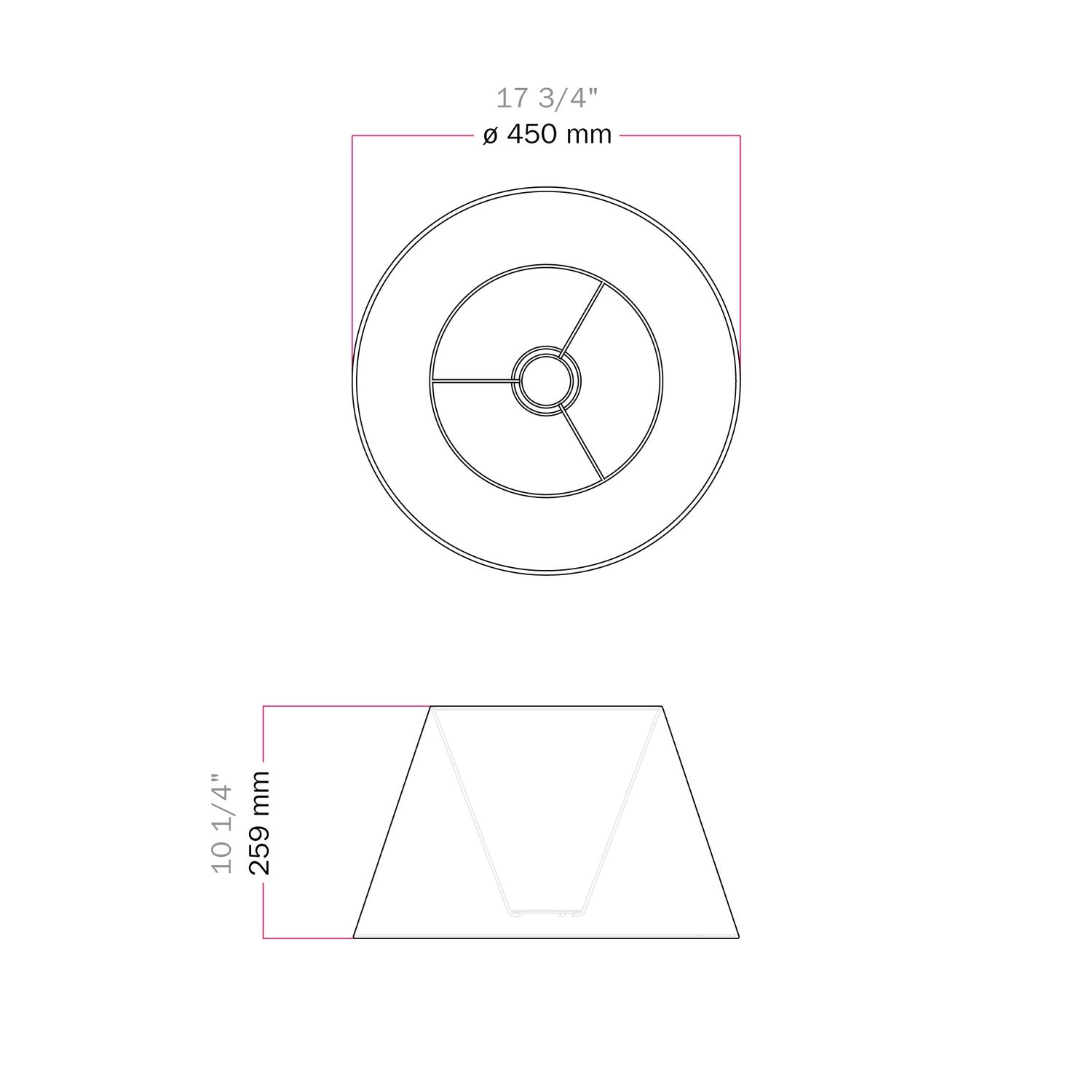 Paralume Impero L per lampada da tavolo o applique con attacco E27 - Made in Italy - Lana Aragosta