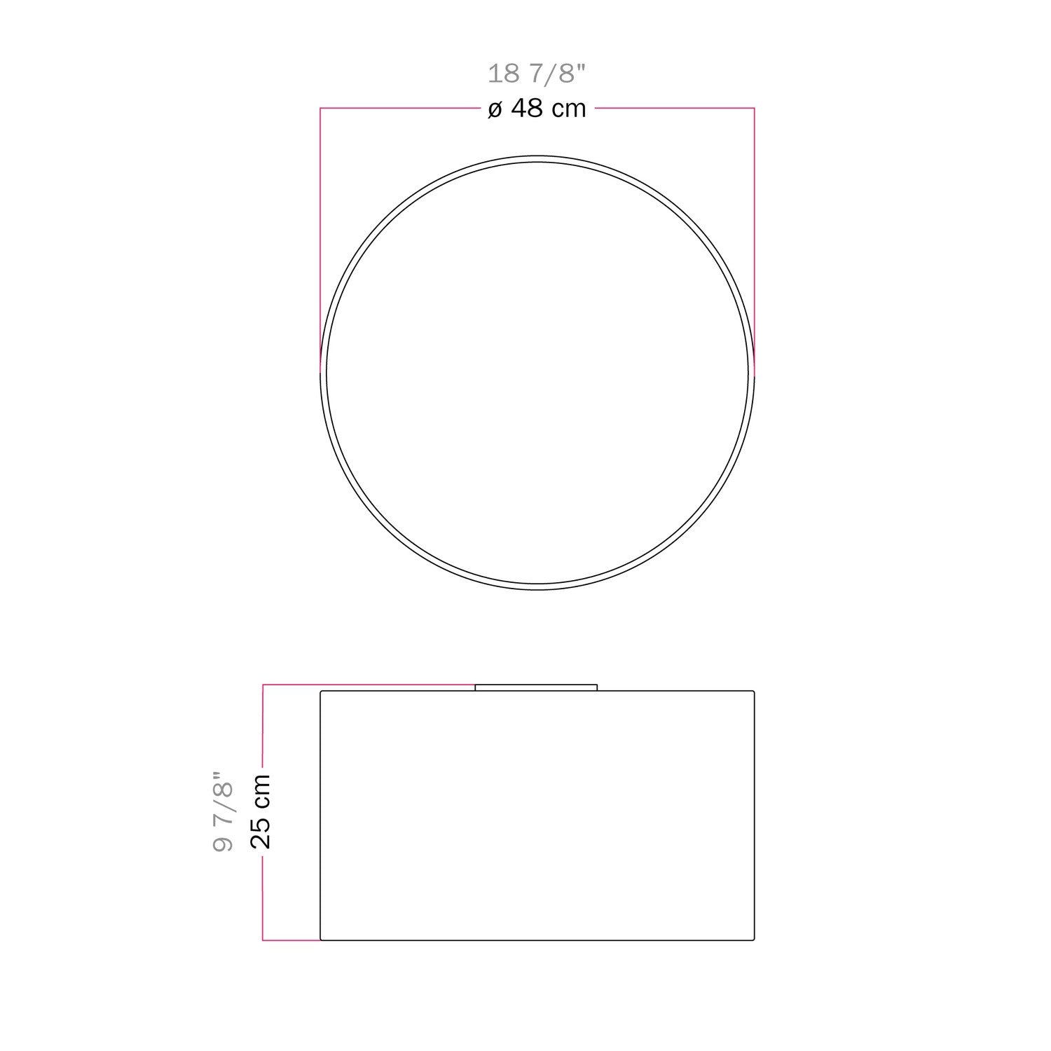 Plafoniera in tessuto Medium - Made in Italy - Lana Beige