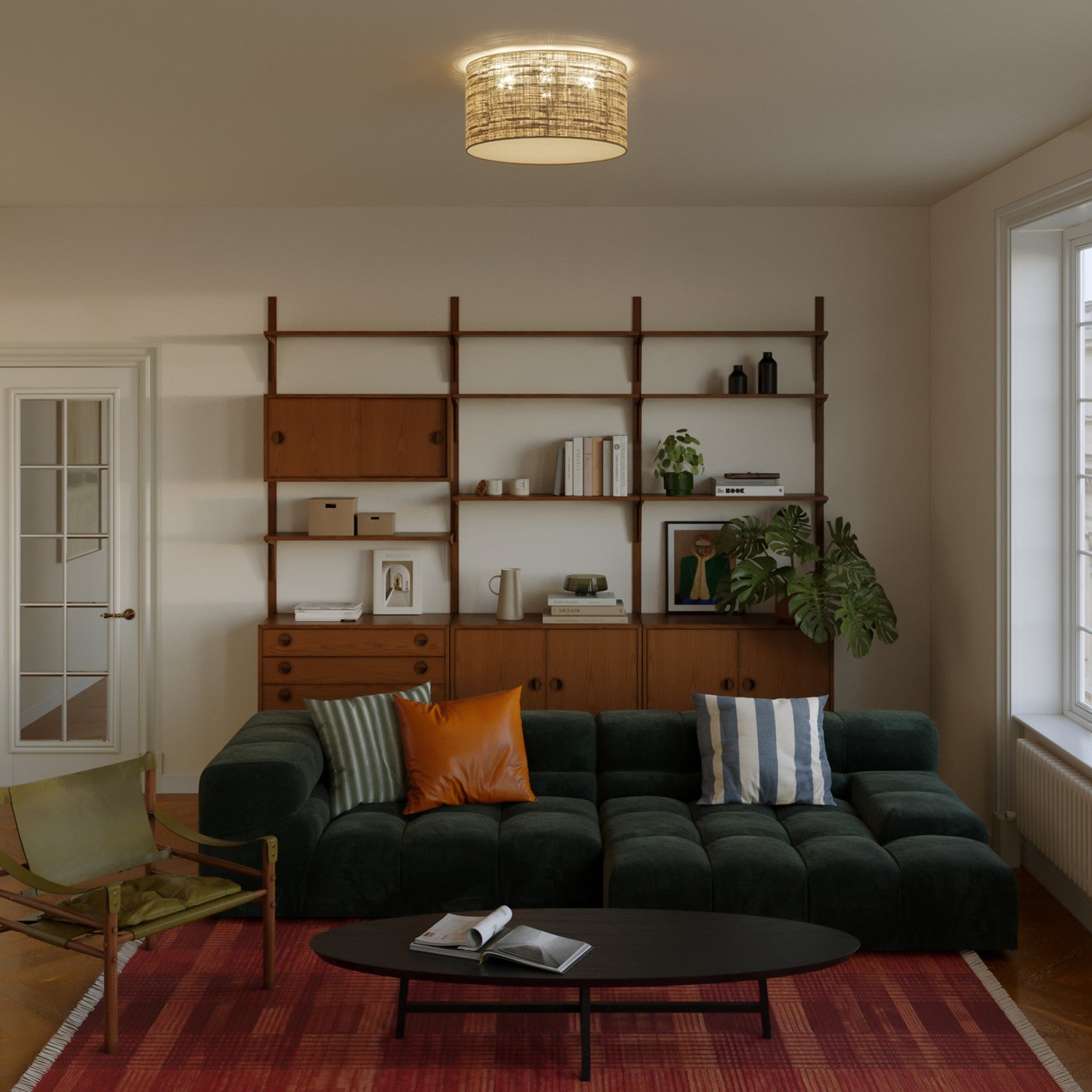 Plafoniera in tessuto Medium - Made in Italy - Raphia