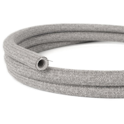 Creative-Tube, diameter 20 mm, fabric covered RN02 Natural Grey Linen, mouldable conduit