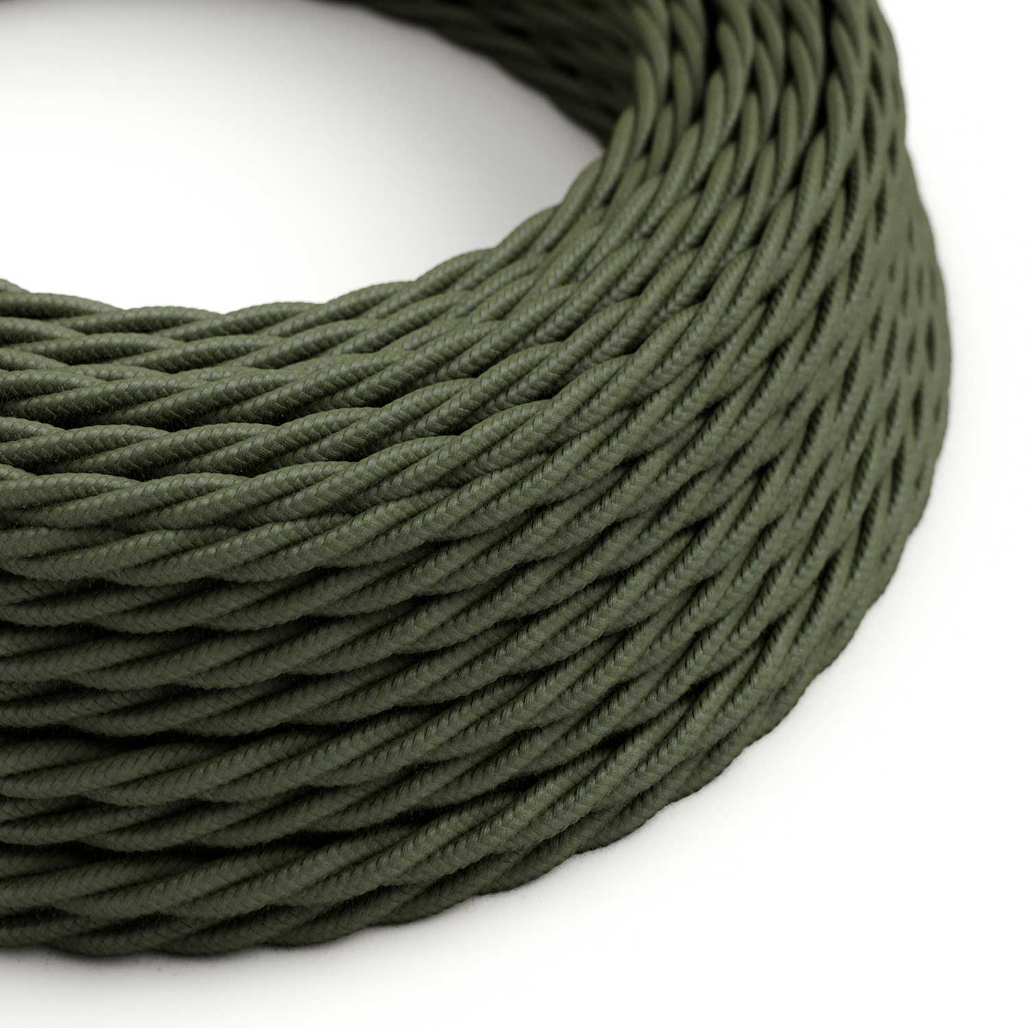 Cavo colorato in cotone trecciato Verde Salvia - L'Originale Creative Cables, per lampade e impianti a vista - TC63