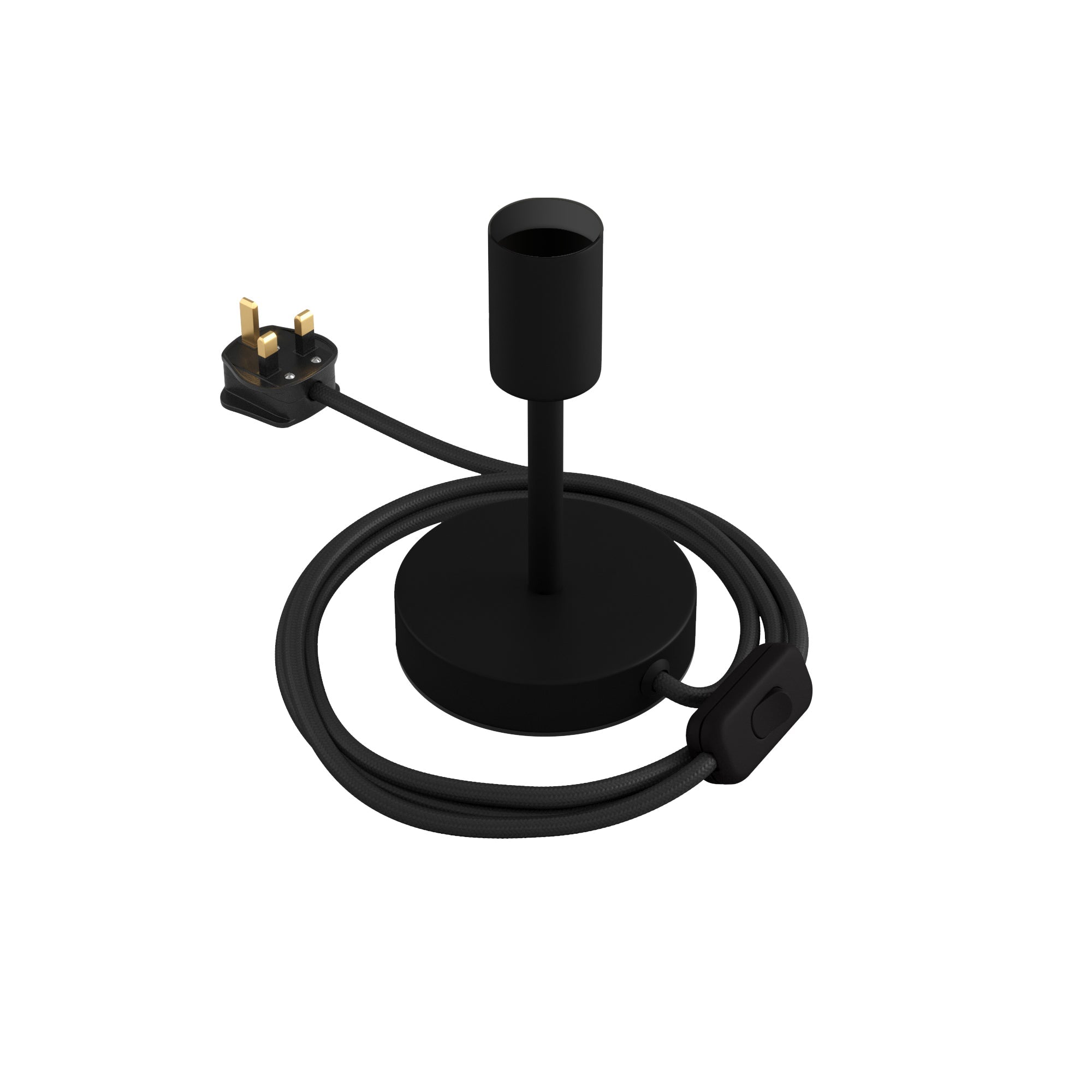 Alzaluce - Lampada da tavolo in metallo e spina UK - Nero opaco 10 cm