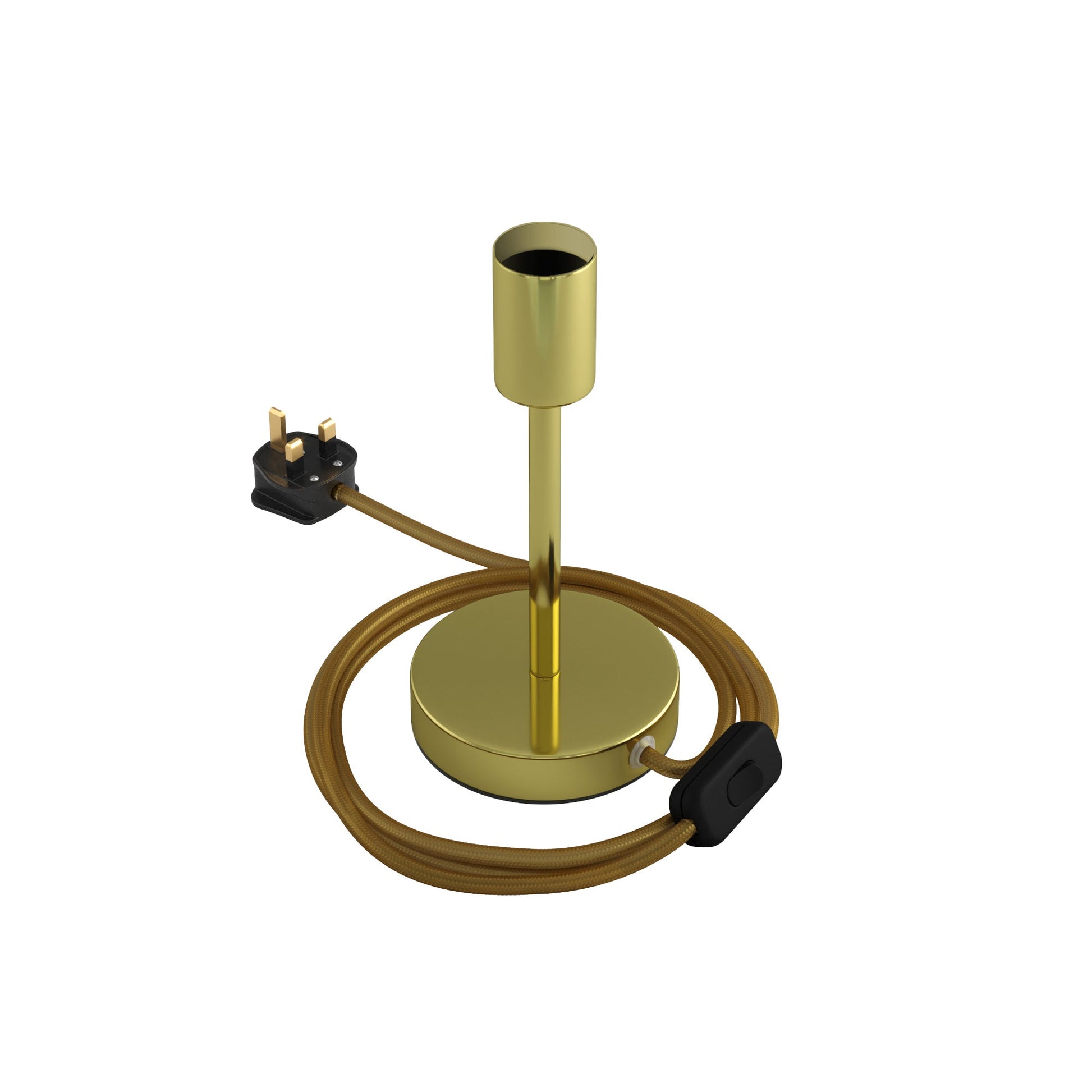 Alzaluce - Lampada da tavolo in metallo e spina UK - Ottone 15 cm