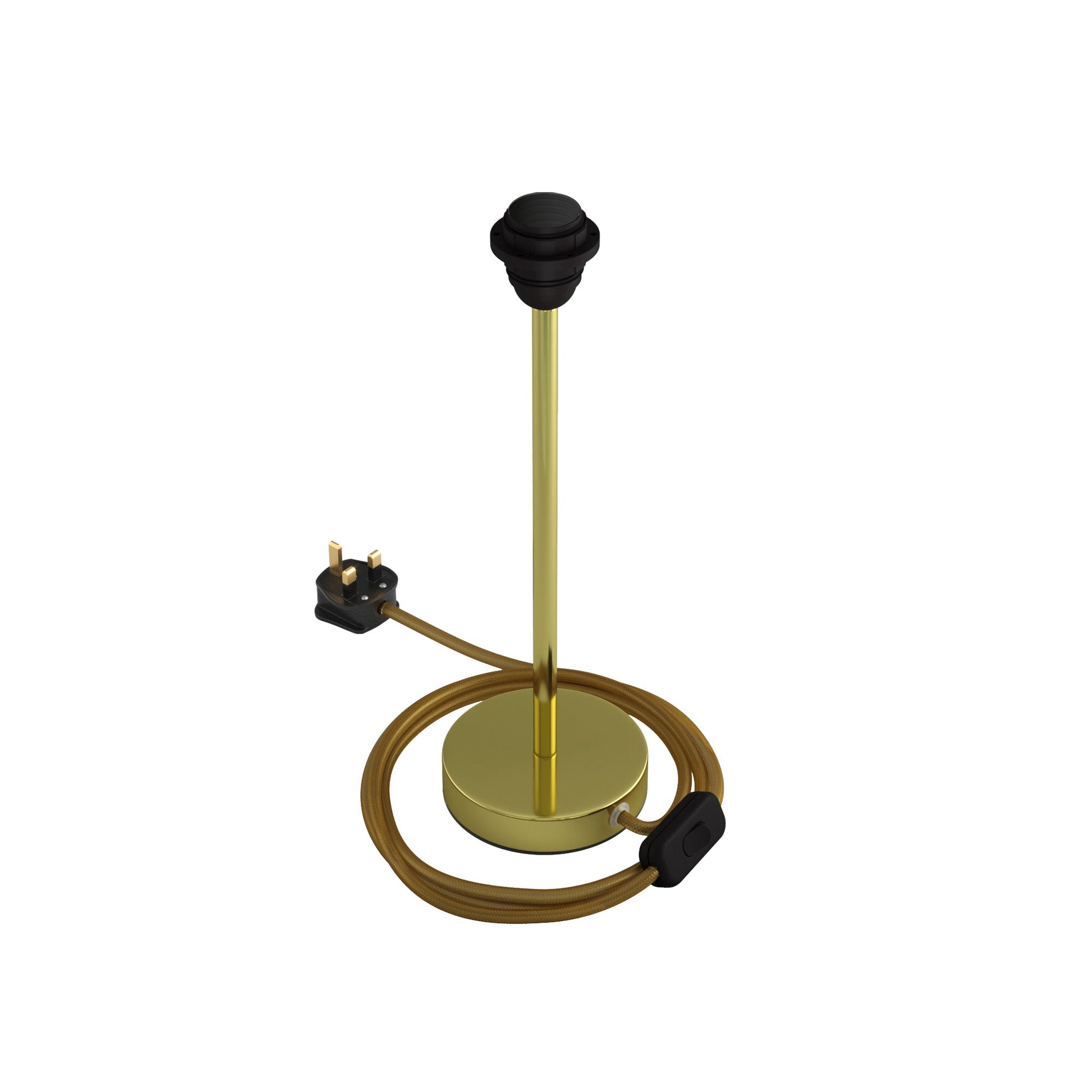 Alzaluce per paralume - Lampada da tavolo in metallo e spina UK - Ottone 30 cm