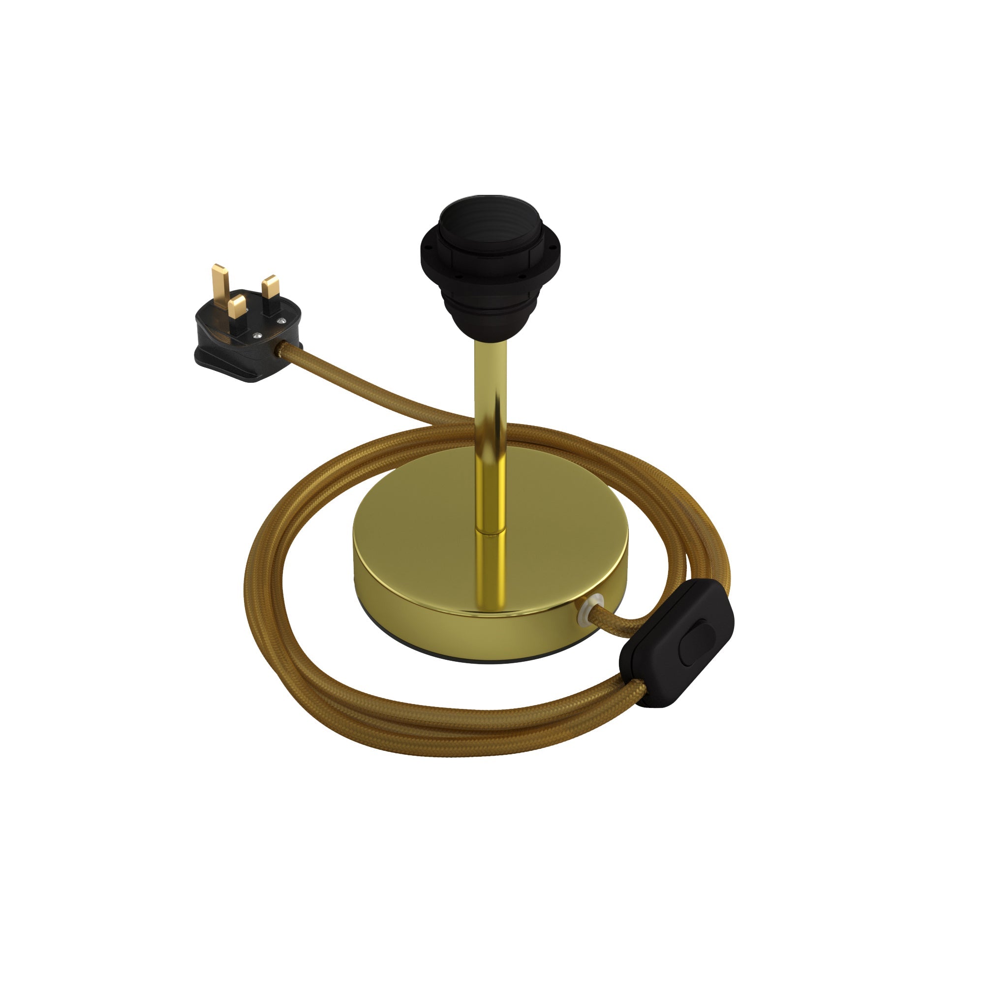 Alzaluce per paralume - Lampada da tavolo in metallo e spina UK - Ottone 10 cm