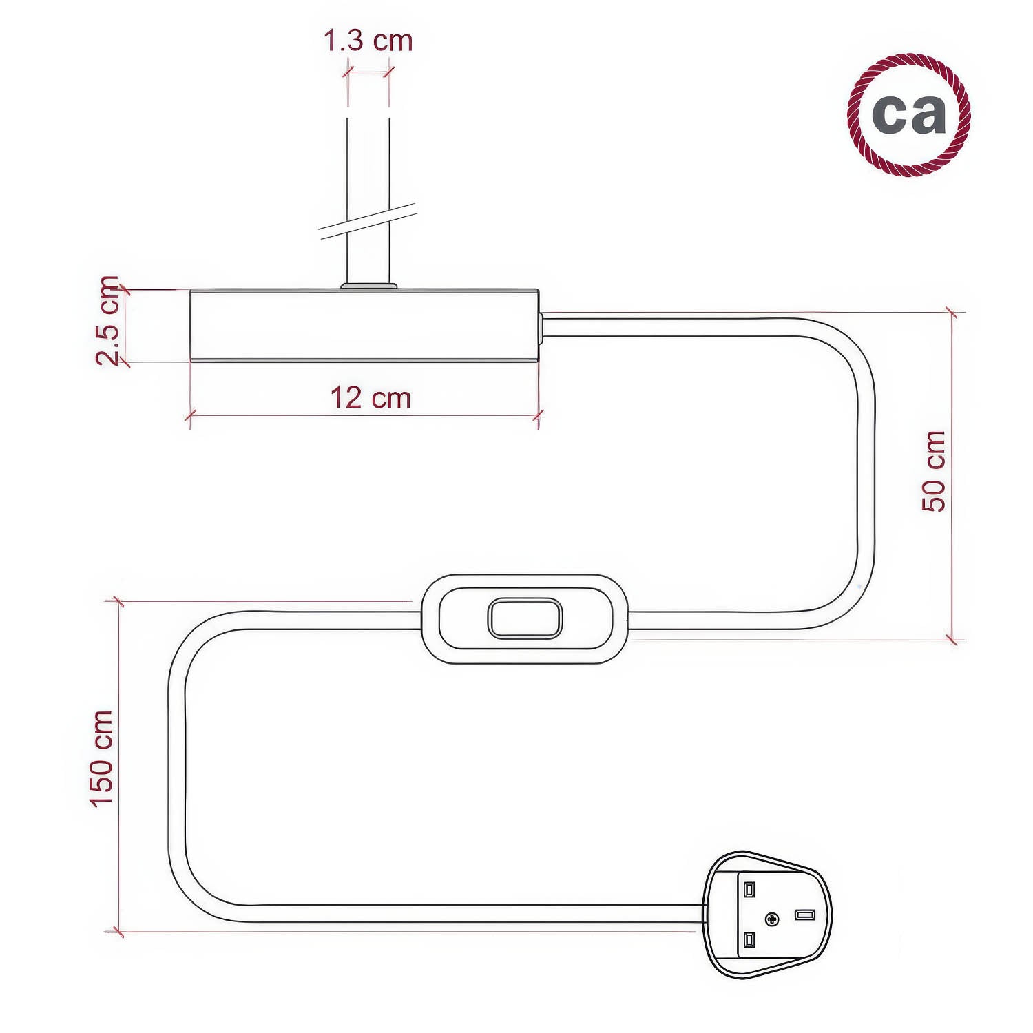 Alzaluce per paralume - Lampada da tavolo in metallo e spina UK - Titanio satinato 5 cm
