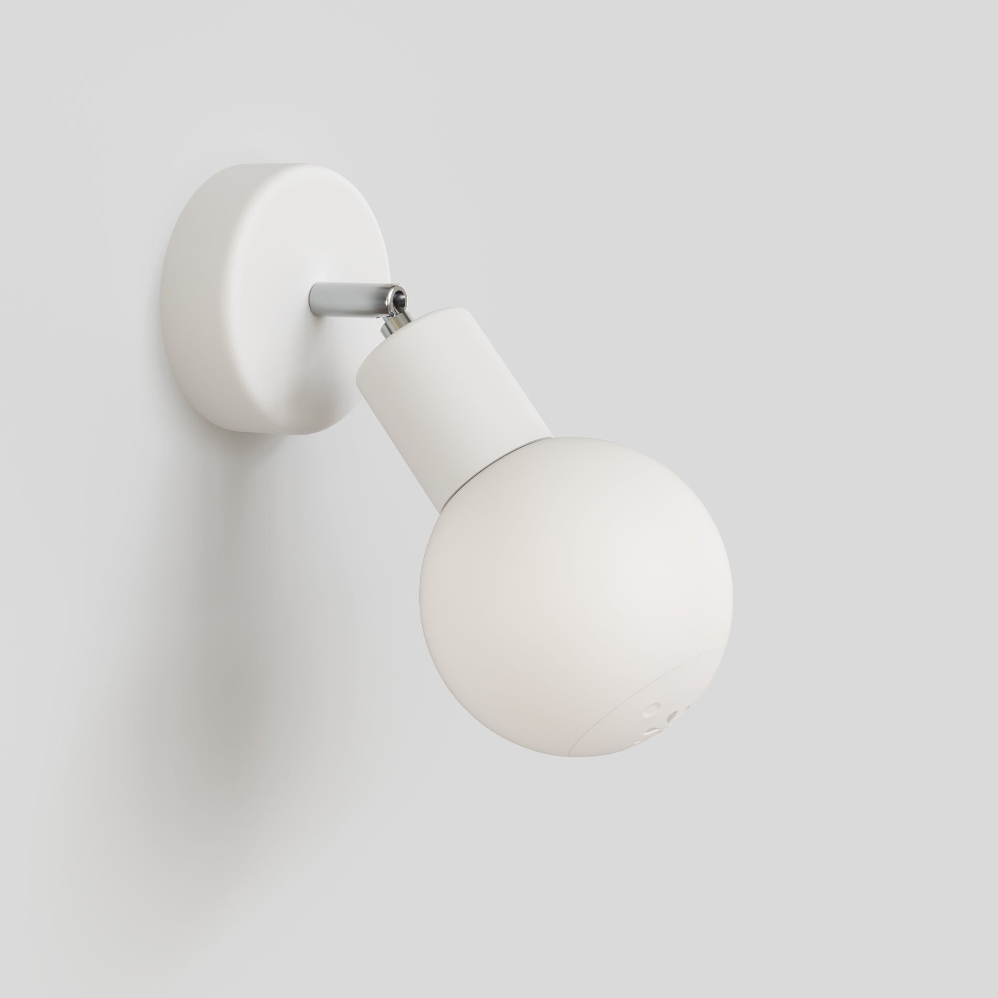 Applique da esterno Modulair IP65 con snodo regolabile e paralume a sfera infrangibile Unbreak-a-Ball - Bianco - Creative Cables