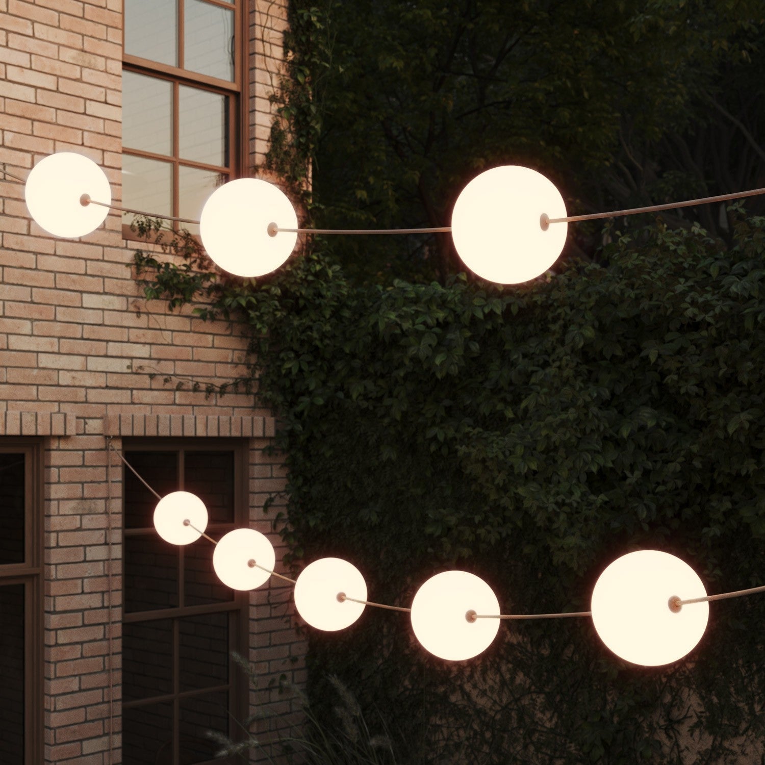 Catena luminosa 12 punti luce da esterno IP67 Desert Brown con spina UK - Marina12 Cherry