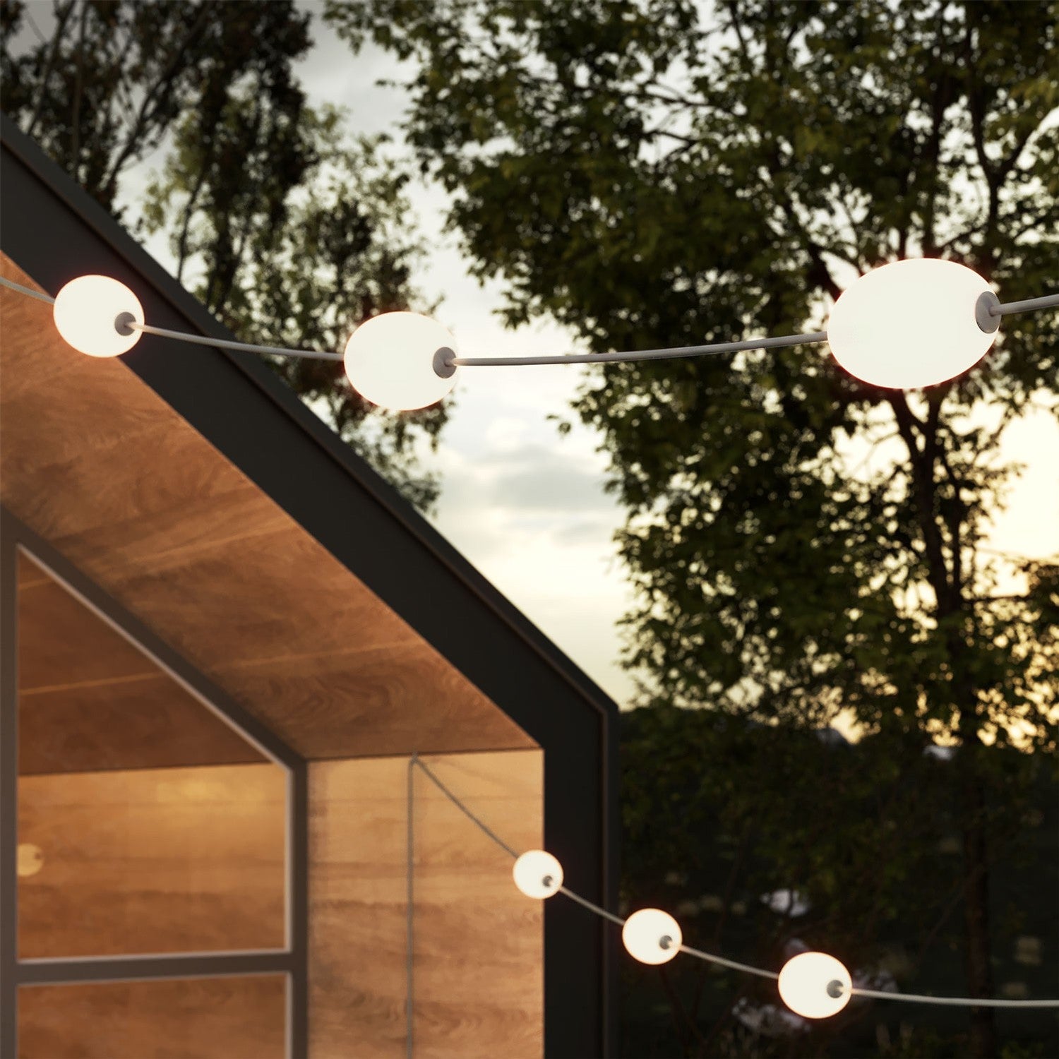 Catena luminosa 12 punti luce da esterno IP67 Grigio con spina UK - Marina12