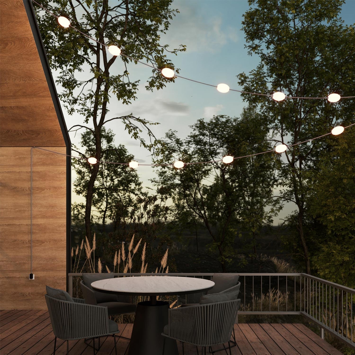 Catena luminosa 12 punti luce da esterno IP67 Grigio con spina UK - Marina12