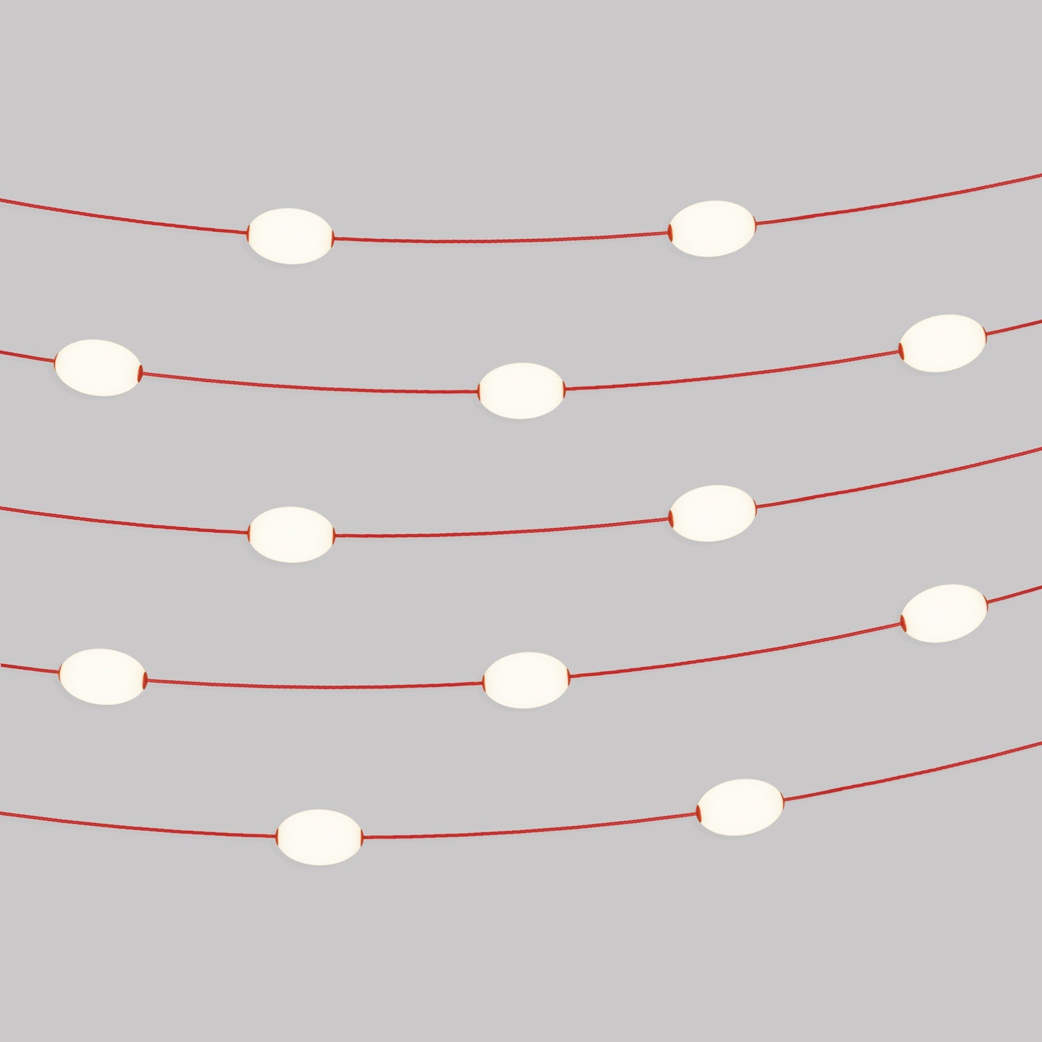 Catena luminosa 12 punti luce da esterno IP67 Rosso stella marina con spina UK - Marina12