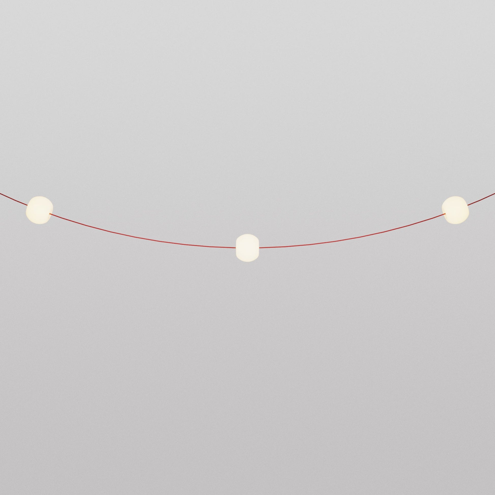 Catena luminosa 3 punti luce da esterno IP67 Rosso Stella Marina con spina UK - Marina3 Cherry 140 cm