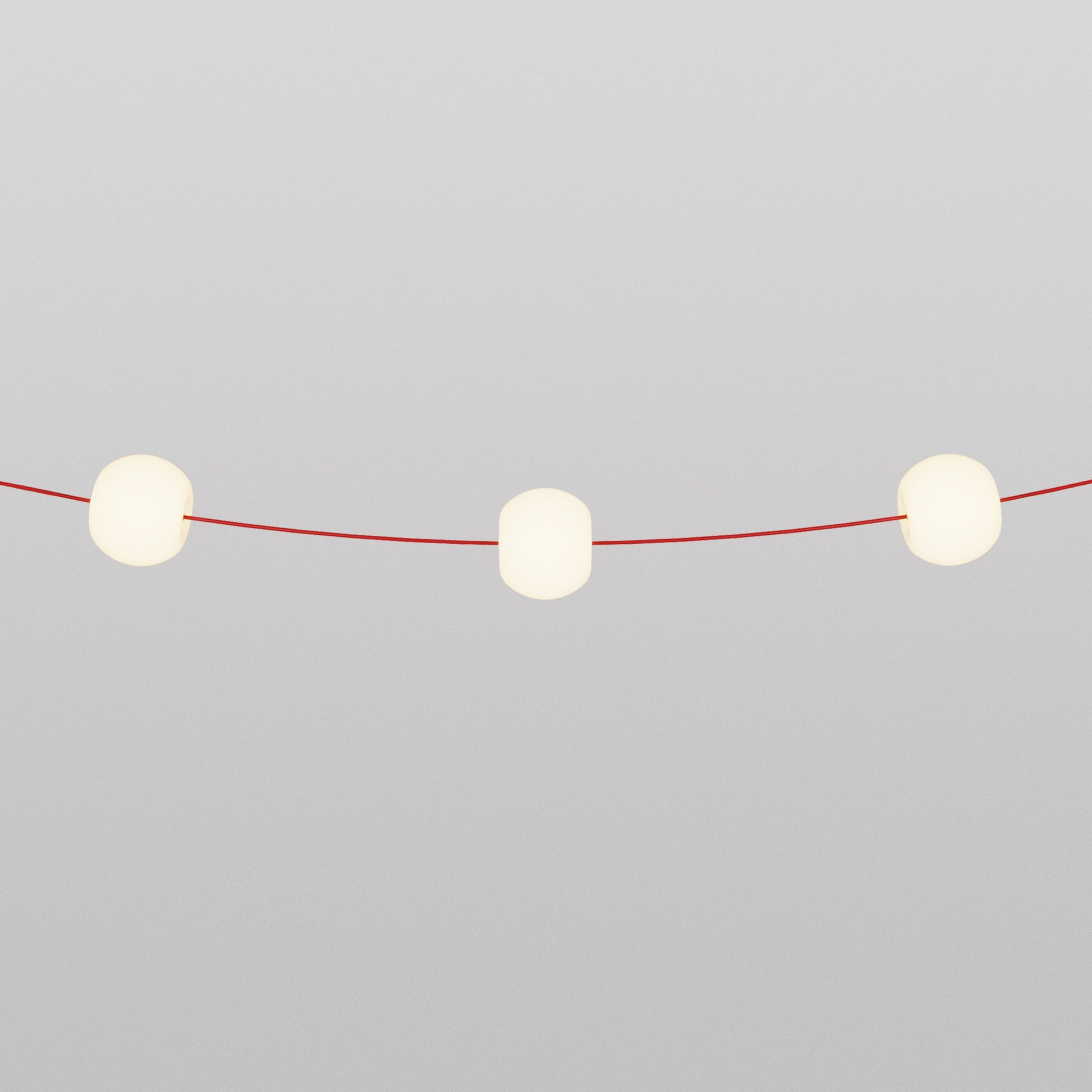Catena luminosa 3 punti luce da esterno IP67 Rosso Stella Marina con spina UK - Marina3 Cherry 70 cm