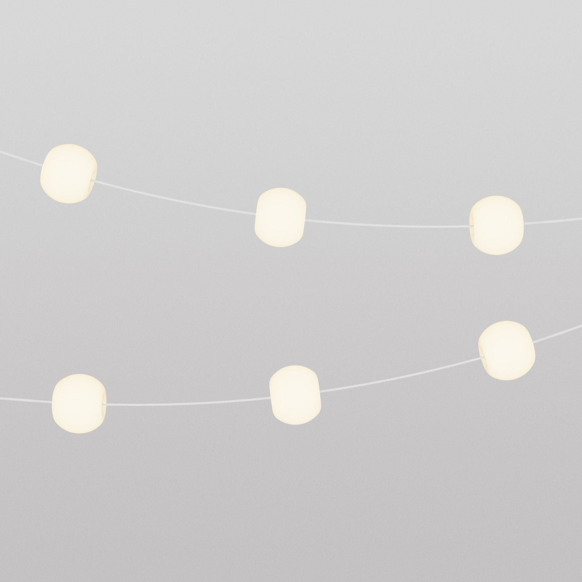 Catena luminosa 6 punti luce da esterno IP67 Bianco Sabbia con spina UK - Marina6 Cherry 70 cm