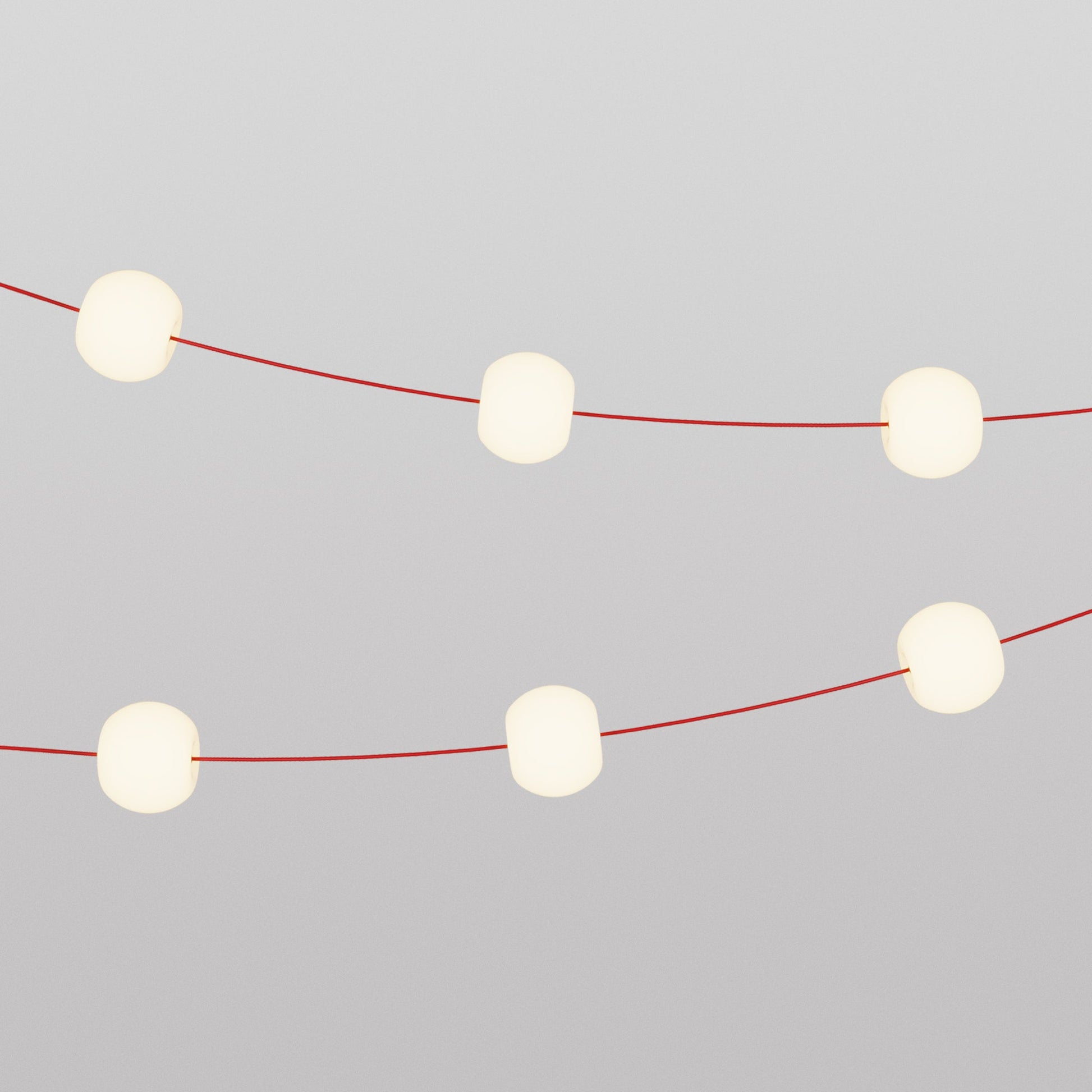 Catena luminosa 6 punti luce da esterno IP67 Rosso Stella Marina con spina UK - Marina6 Cherry 70 cm
