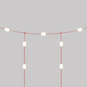 Catena luminosa reticolare 7 punti luce da esterno IP67 Rosso stella marina con spina UK - Marina GRID