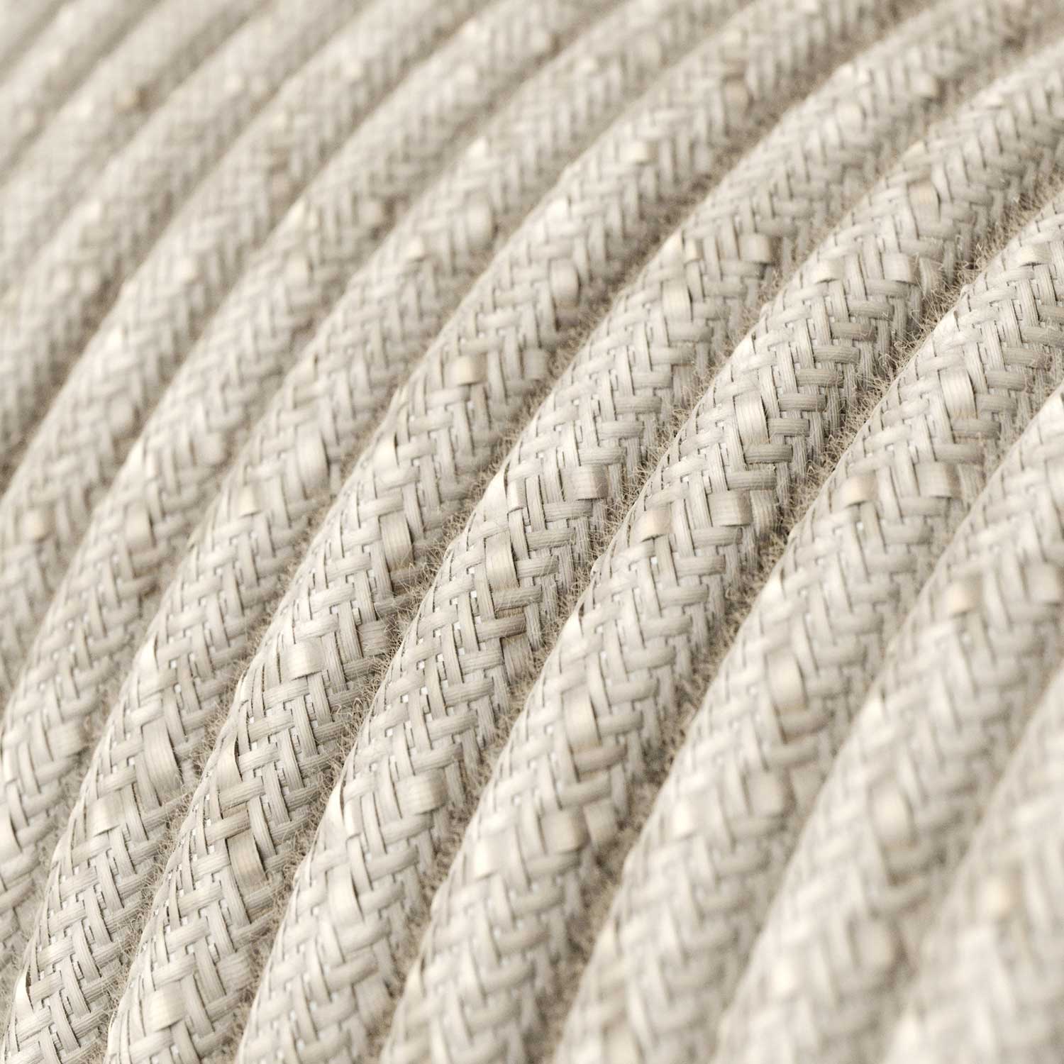 Cavo tessile Bianco Melange in lino - L'Originale Creative-Cables - RN01 rotondo 2x0,75mm / 3x0,75mm