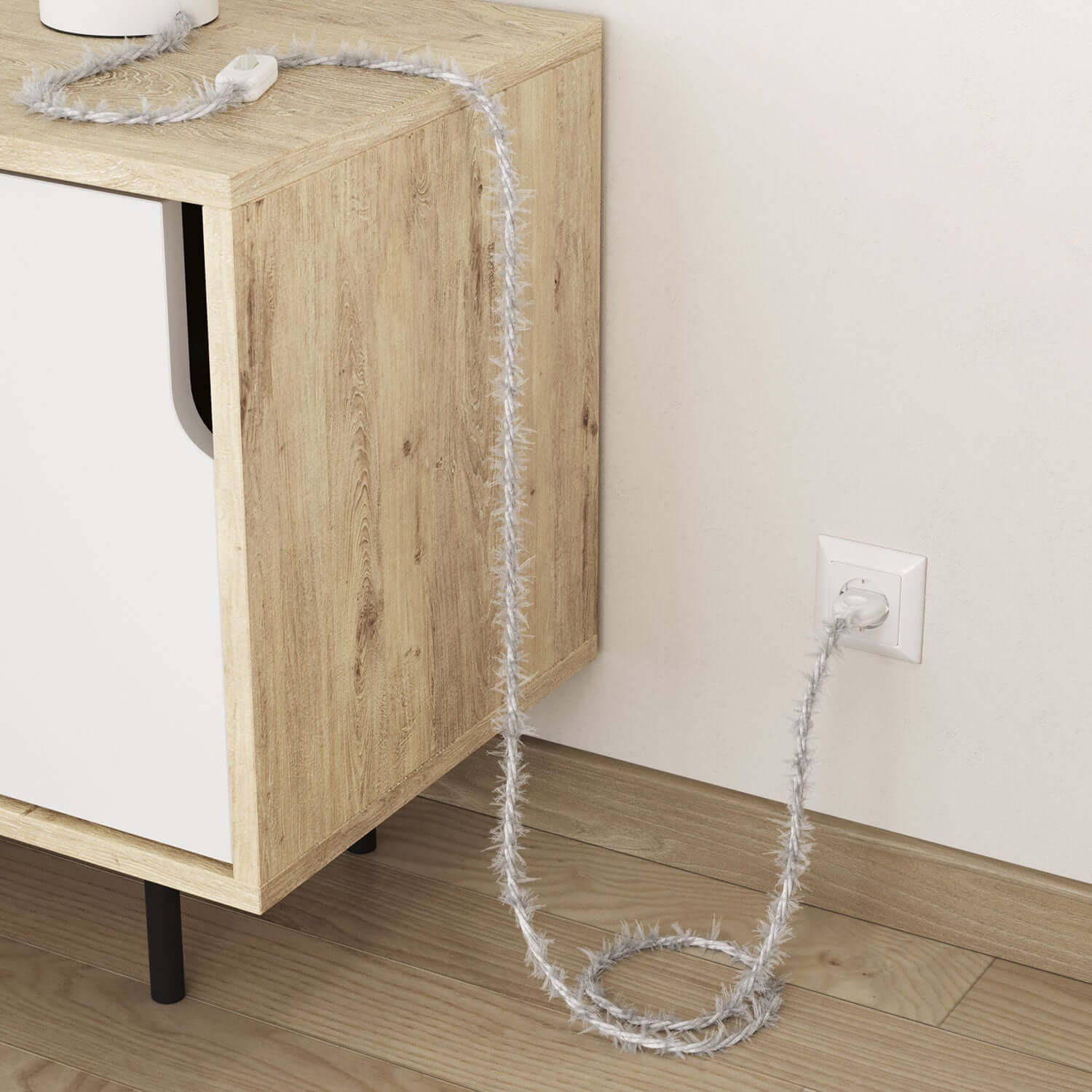 Cavo tessile per illuminazione Bianco Ottico Marlene - L'Originale Creative Cables, pensato per lampade originali - TP01