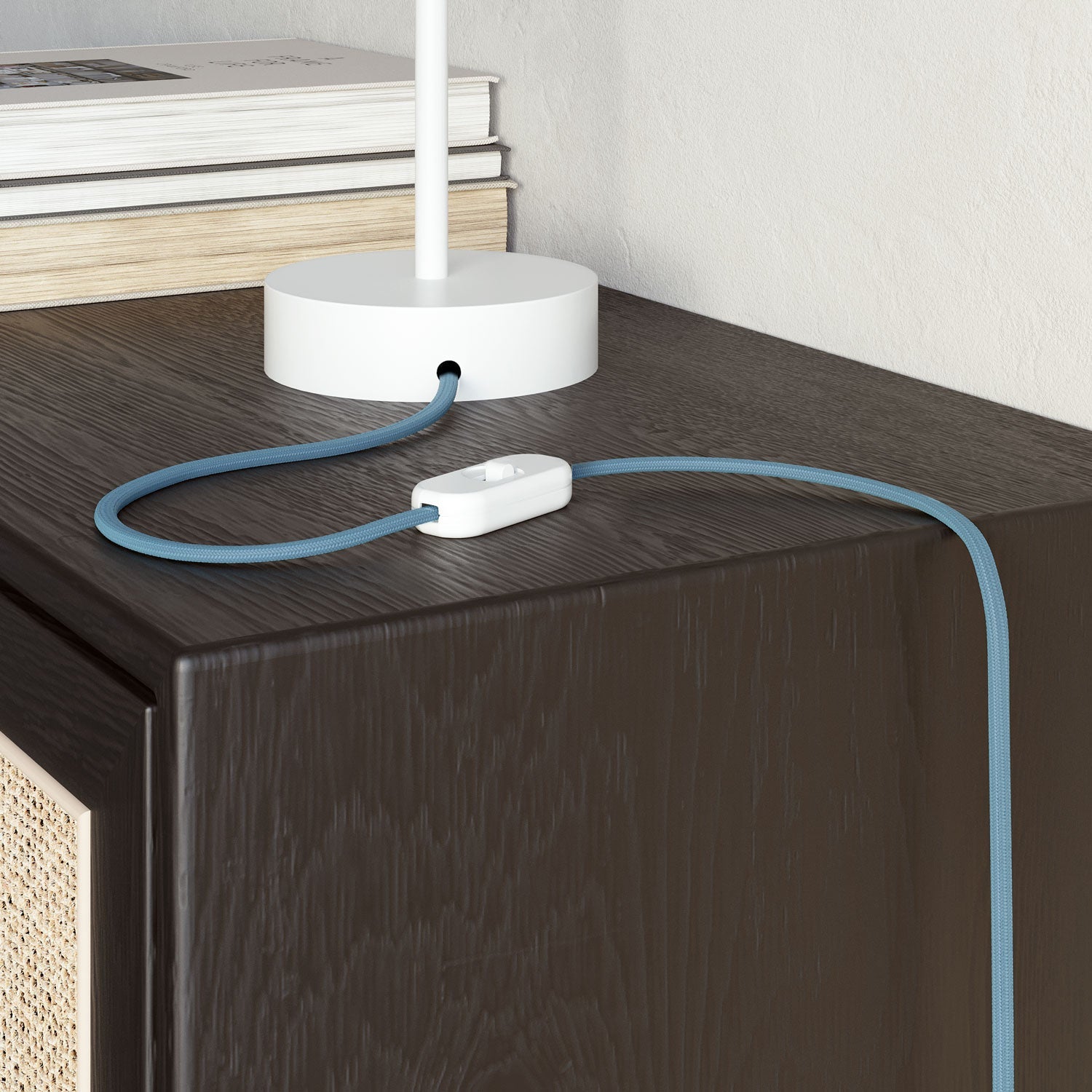 Cavo tessile piatto Azzurro Baby - PM17