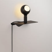 Combo Camo - Lampada con mensola e spina UK - Nero - Creative Cables