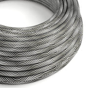 Corda elettrica per illuminazione Optical Nero e Argento Vertigo - L'Originale Creative Cables, per lampade DIY - ERM64