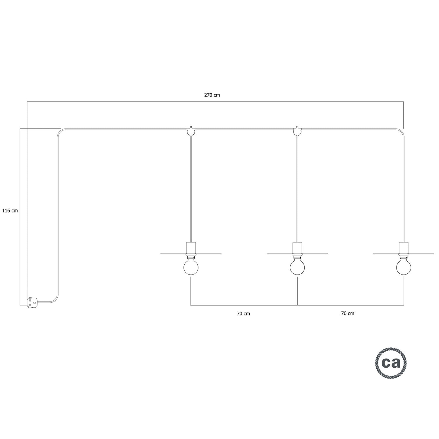 E-Snake Modulair Lampada da esterno IP65 portatile a 3 luci con paralumi e spina UK - Bianco