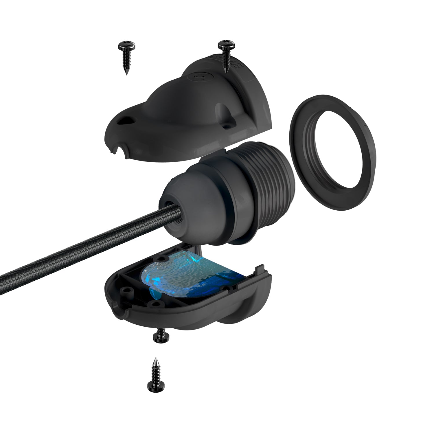 EIVA ELEGANT, kit portalampada per esterno E27 IP65 in silicone per sistema Modulair - Nero