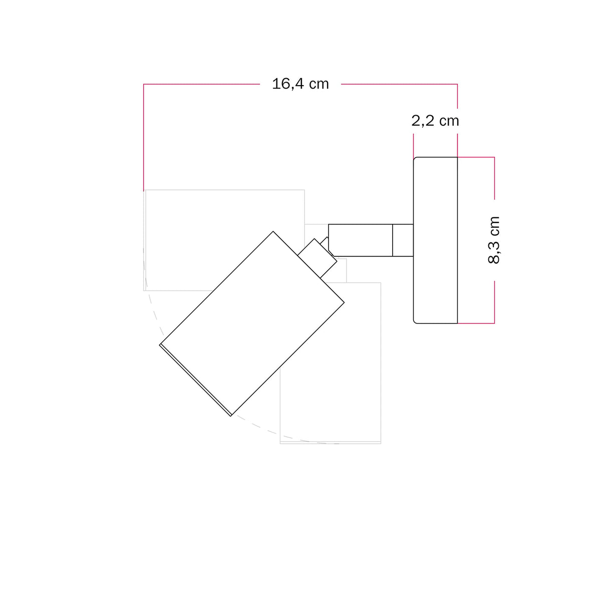 Faretto GU10 orientabile da parete o soffitto Bispot - Nero Si Si