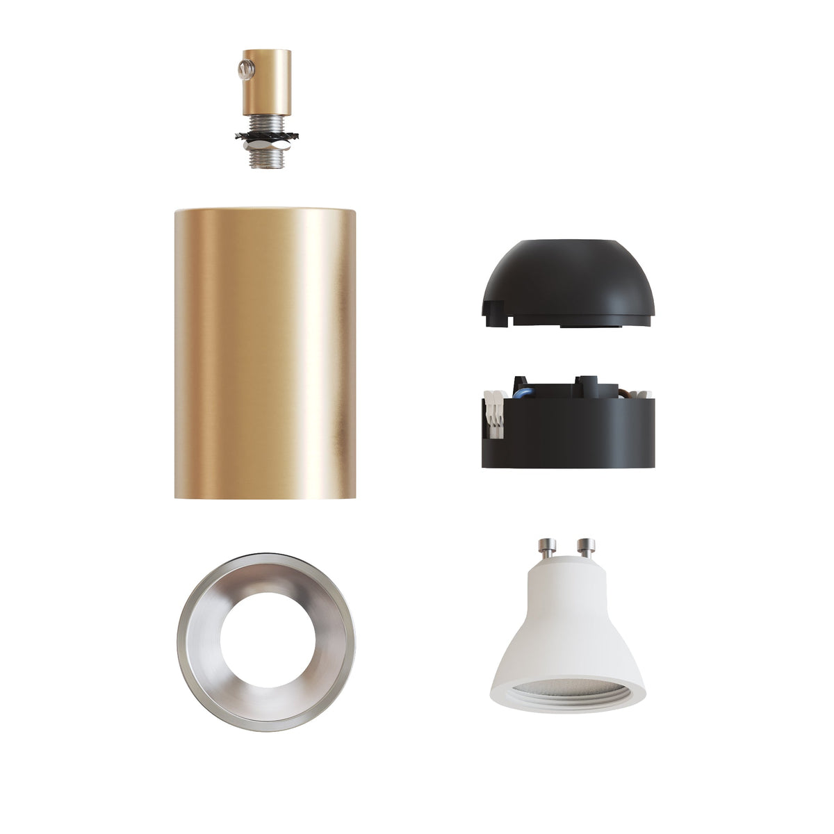 Faretto GU10 Spotlight LED Bispot - Bronzo satinato / Titanio satinato