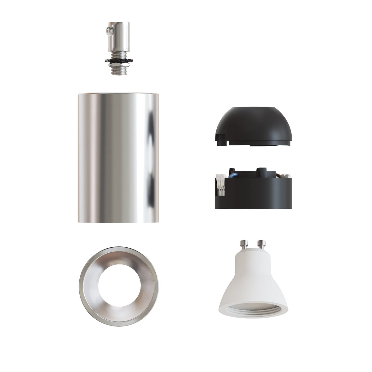 Faretto GU10 Spotlight LED Bispot - Cromo / Titanio satinato - Creative Cables