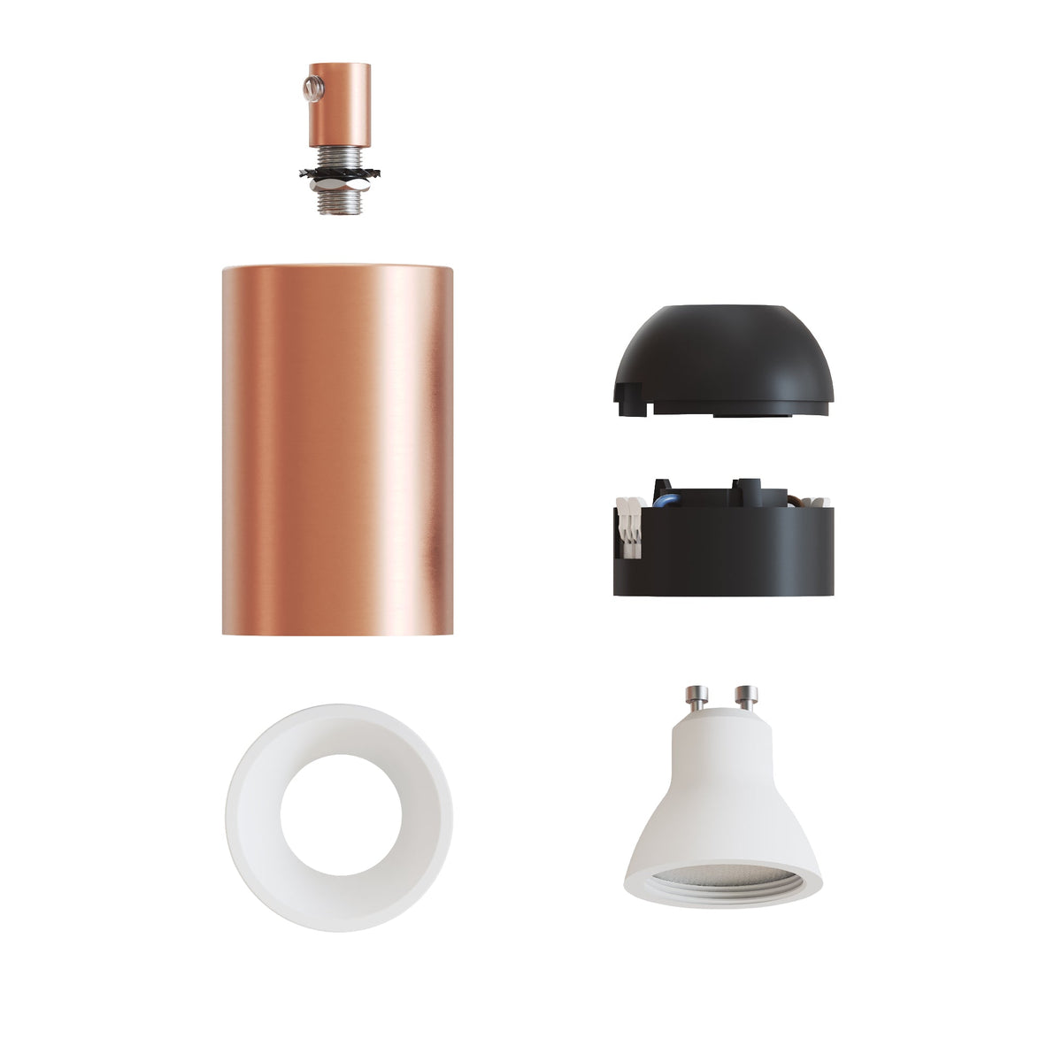 Faretto GU10 Spotlight LED Bispot - Rame satinato / Bianco opaco
