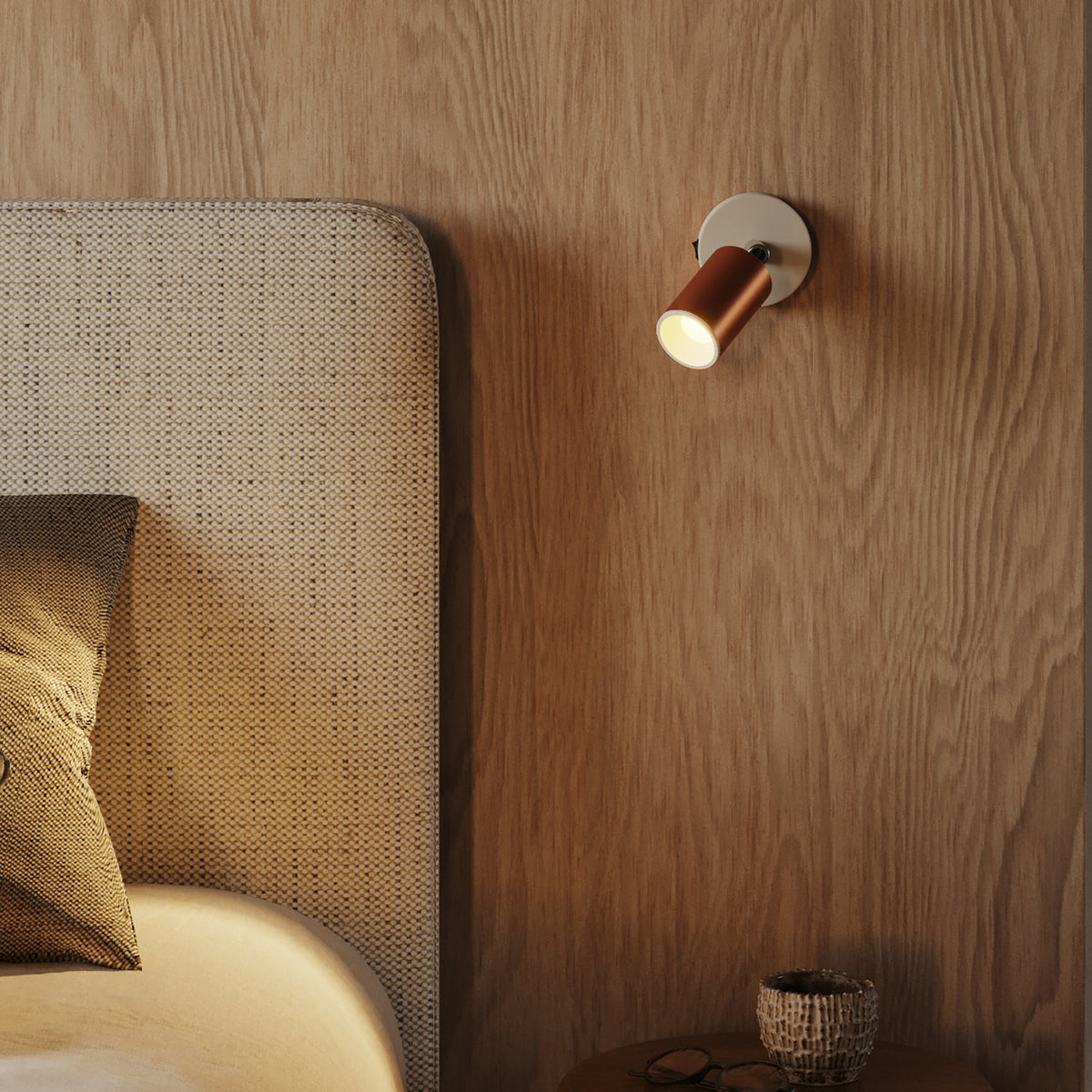 Faretto GU10 Spotlight LED Bispot - Rame satinato / Bianco opaco