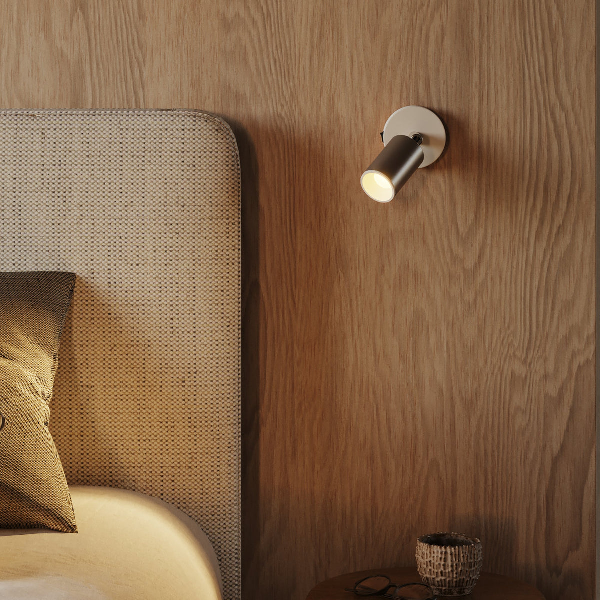 Faretto GU10 Spotlight LED Bispot - Titanio satinato / Bianco opaco - Creative Cables