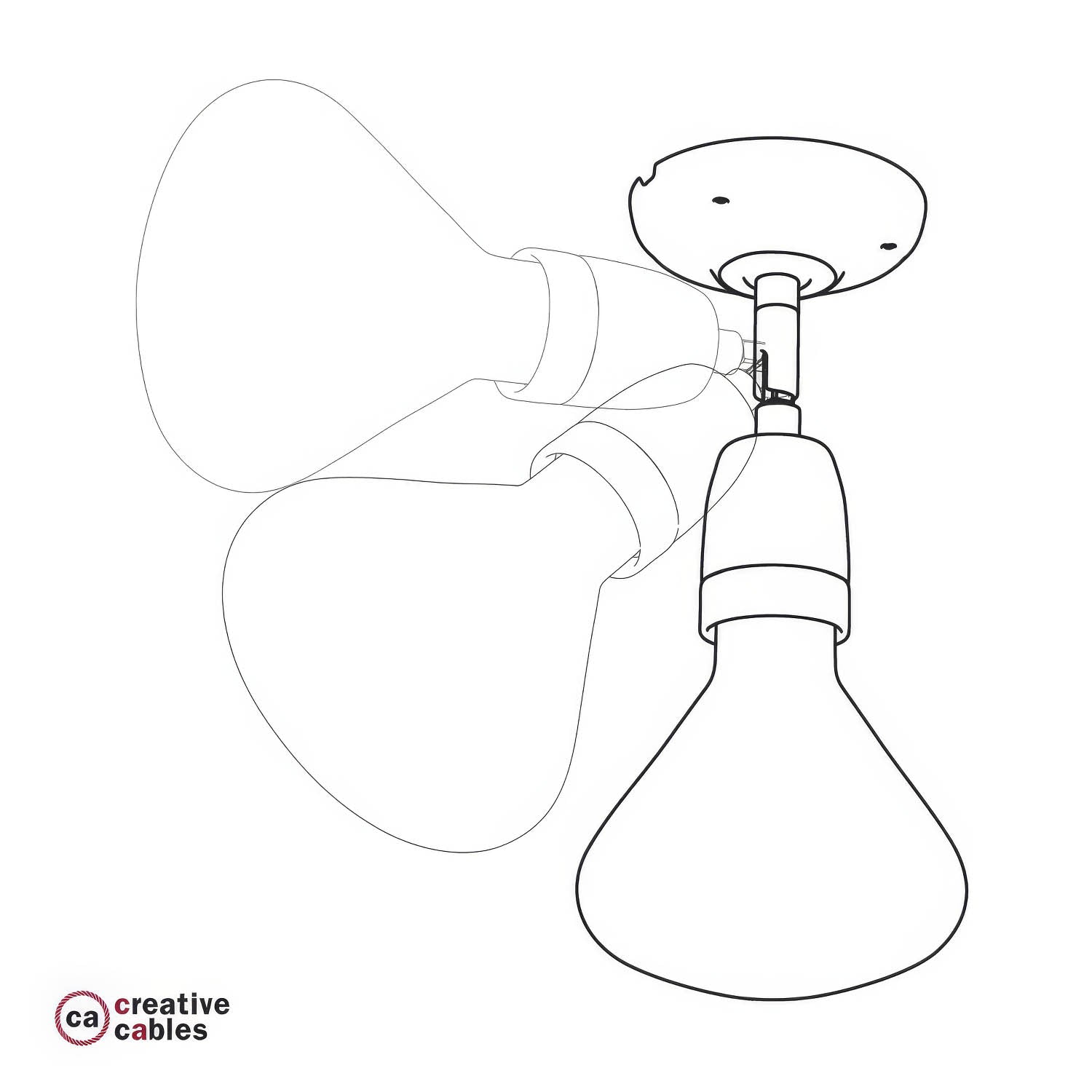 Fermaluce 90° Color, il punto luce orientabile in porcellana da parete o soffitto - Grigio