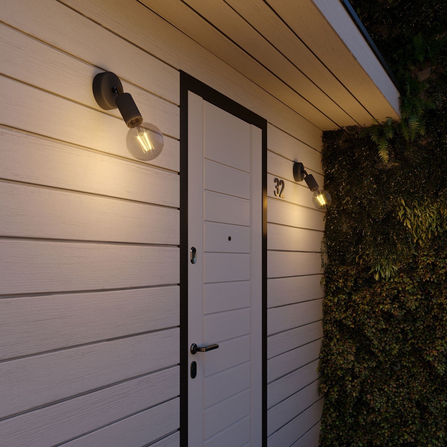 Fermaluce Modulair ELEGANT con snodo orientabile, rosone e portalampada IP65 waterproof - Nero