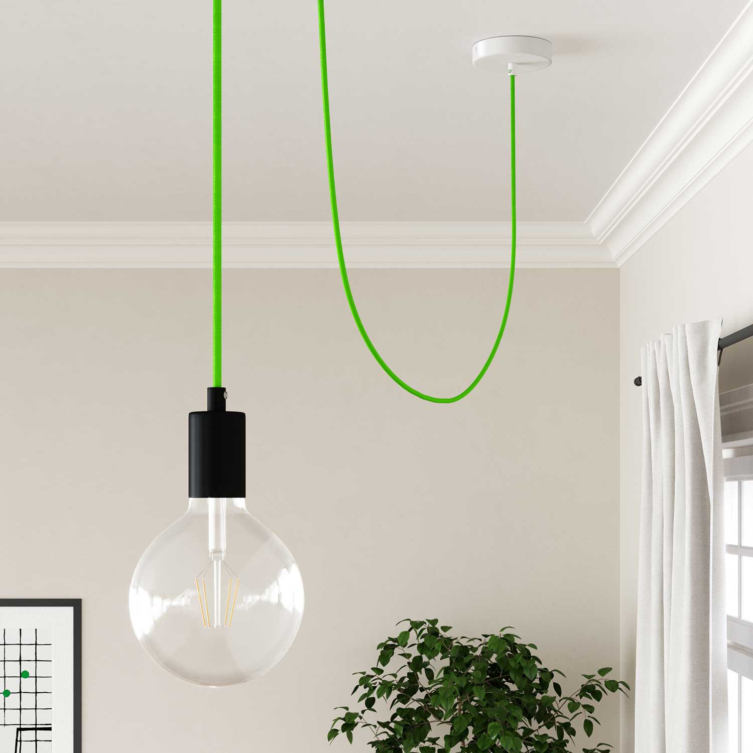 Filo elettrico ricoperto Verde Fluo - L'Originale Creative Cables, perfetto per decorazioni luminose uniche - RF06