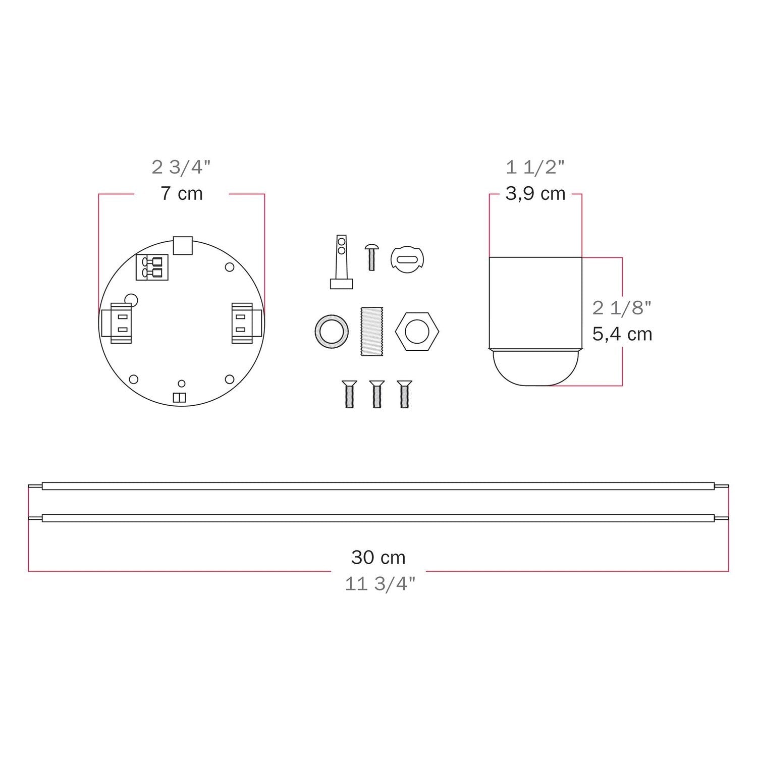 Kit elettronico per lampade a batteria 5V USB-C con portalampada E27 liscio - Bianco