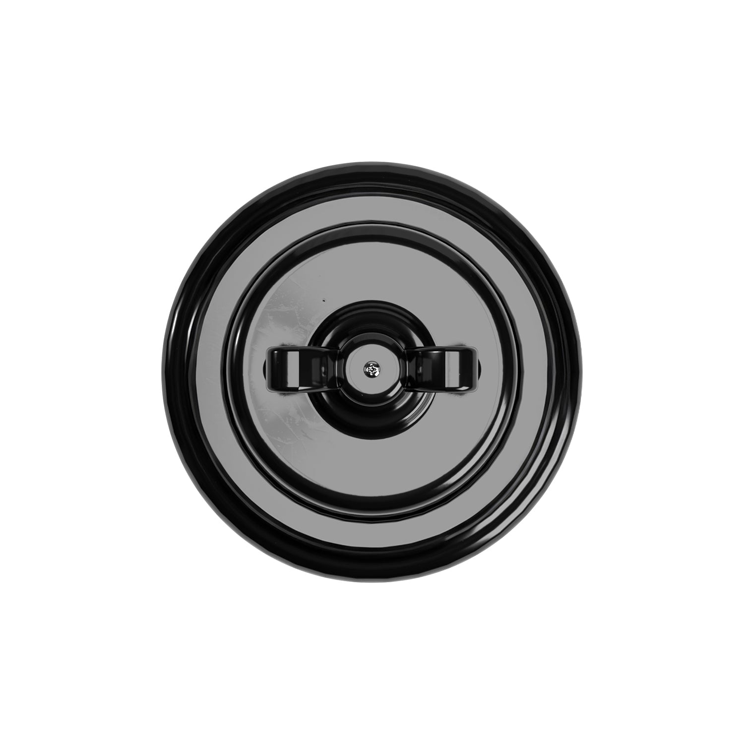 Kit interruttore/deviatore con dado a farfalla e base in porcellana nera Nero