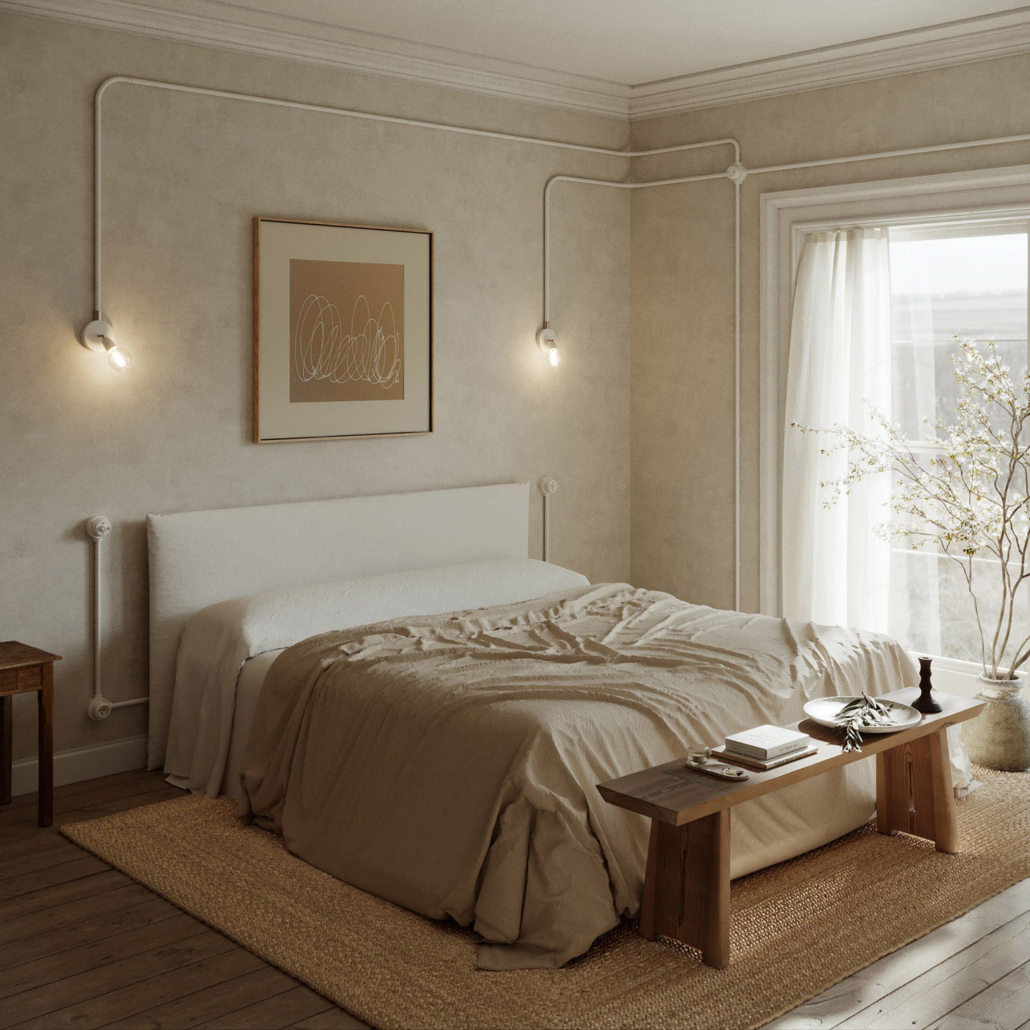 Kit interruttore/deviatore con dado a farfalla e base per Creative-Tubes in porcellana bianca Nero 2