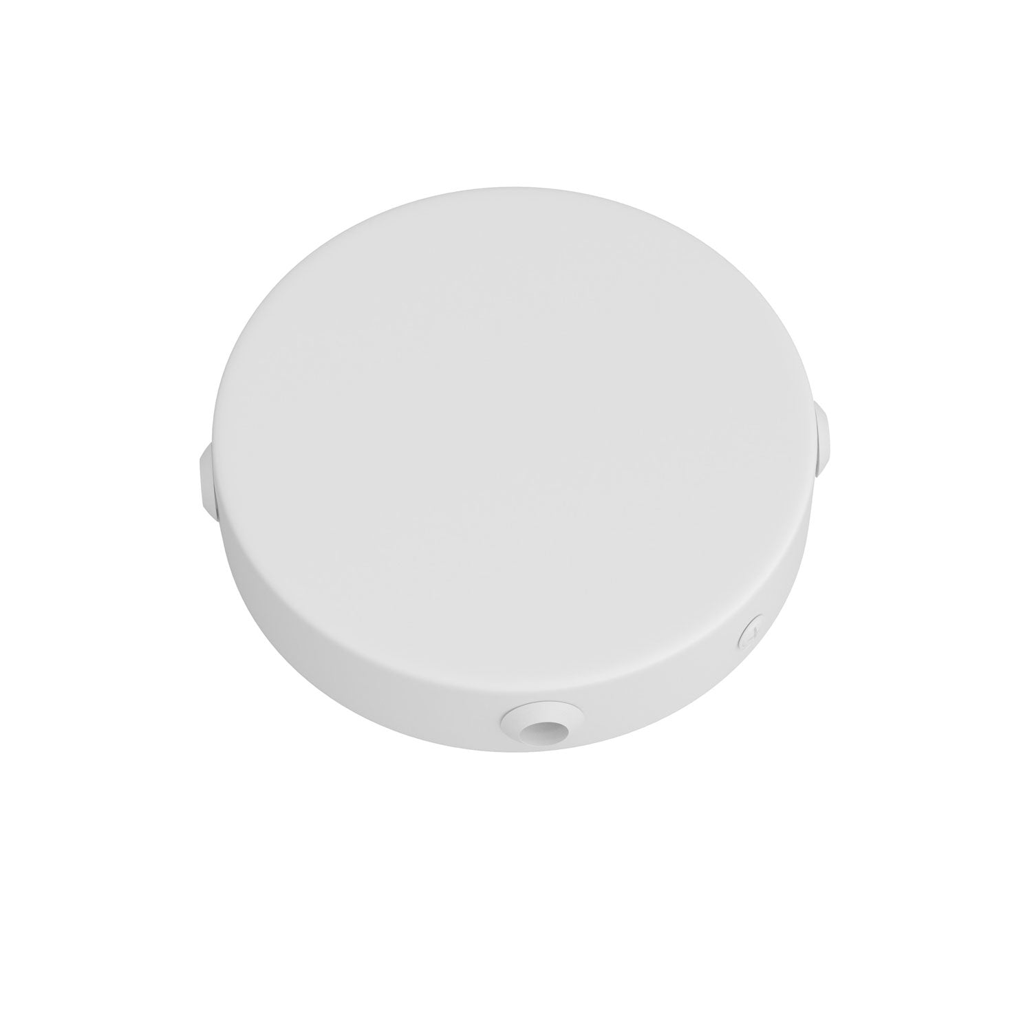 Kit Mini rosone cilindrico in metallo a 4 fori laterali (scatola di derivazione) - Bianco opaco