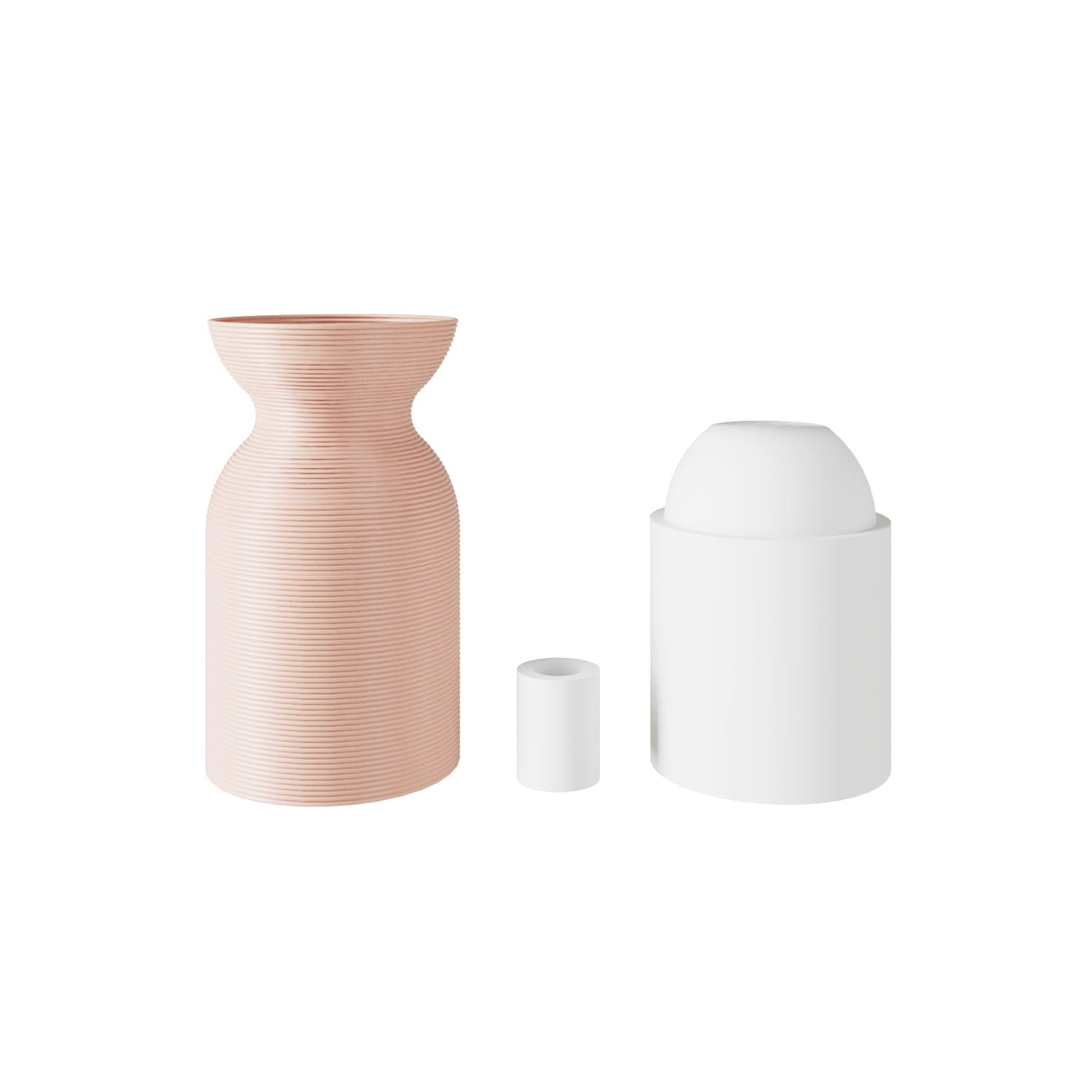 Kit portalampada E27 in plastica riciclata con stampante 3D - Rosa antico